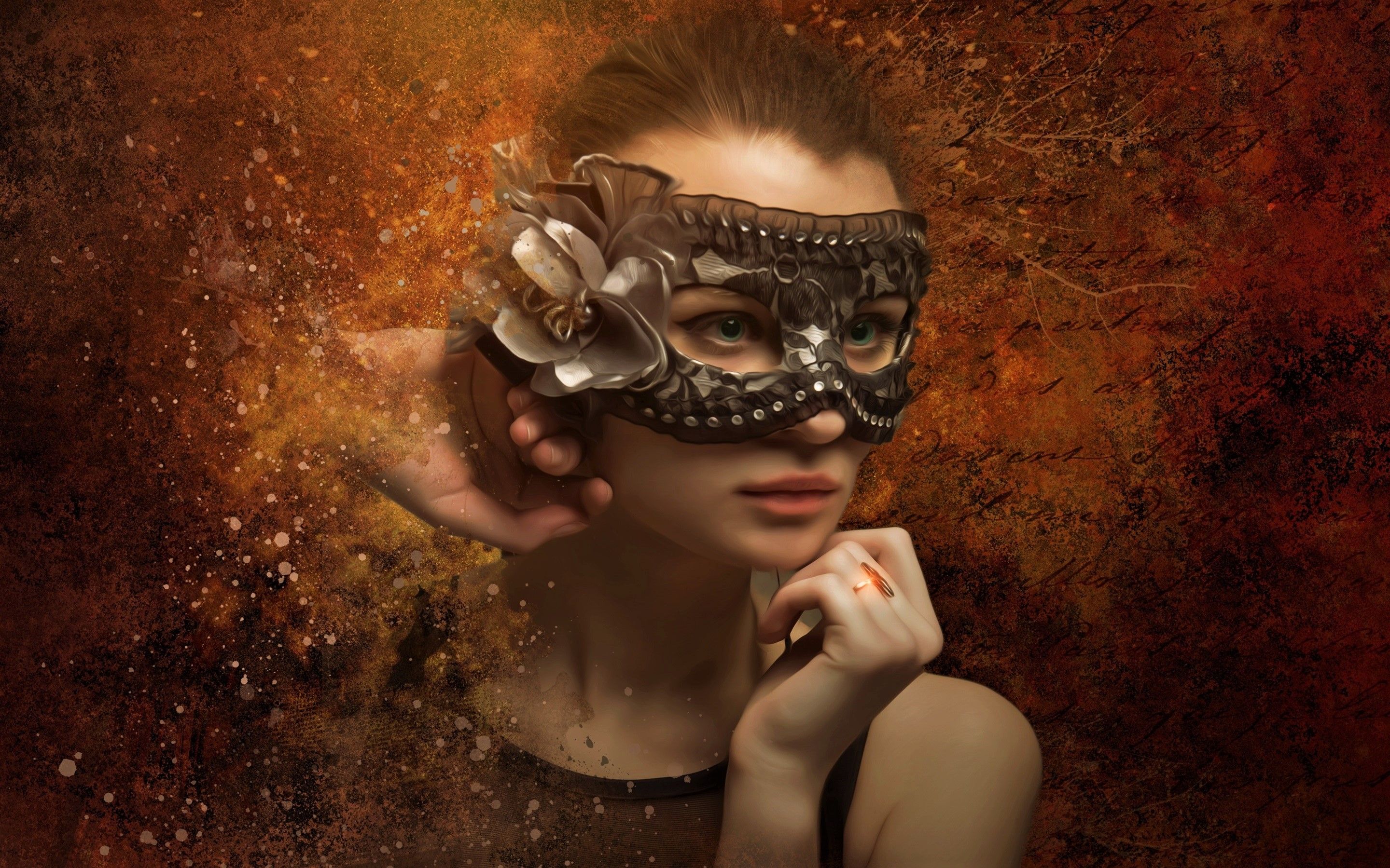 Girl Wearing Mask HD Wallpaper