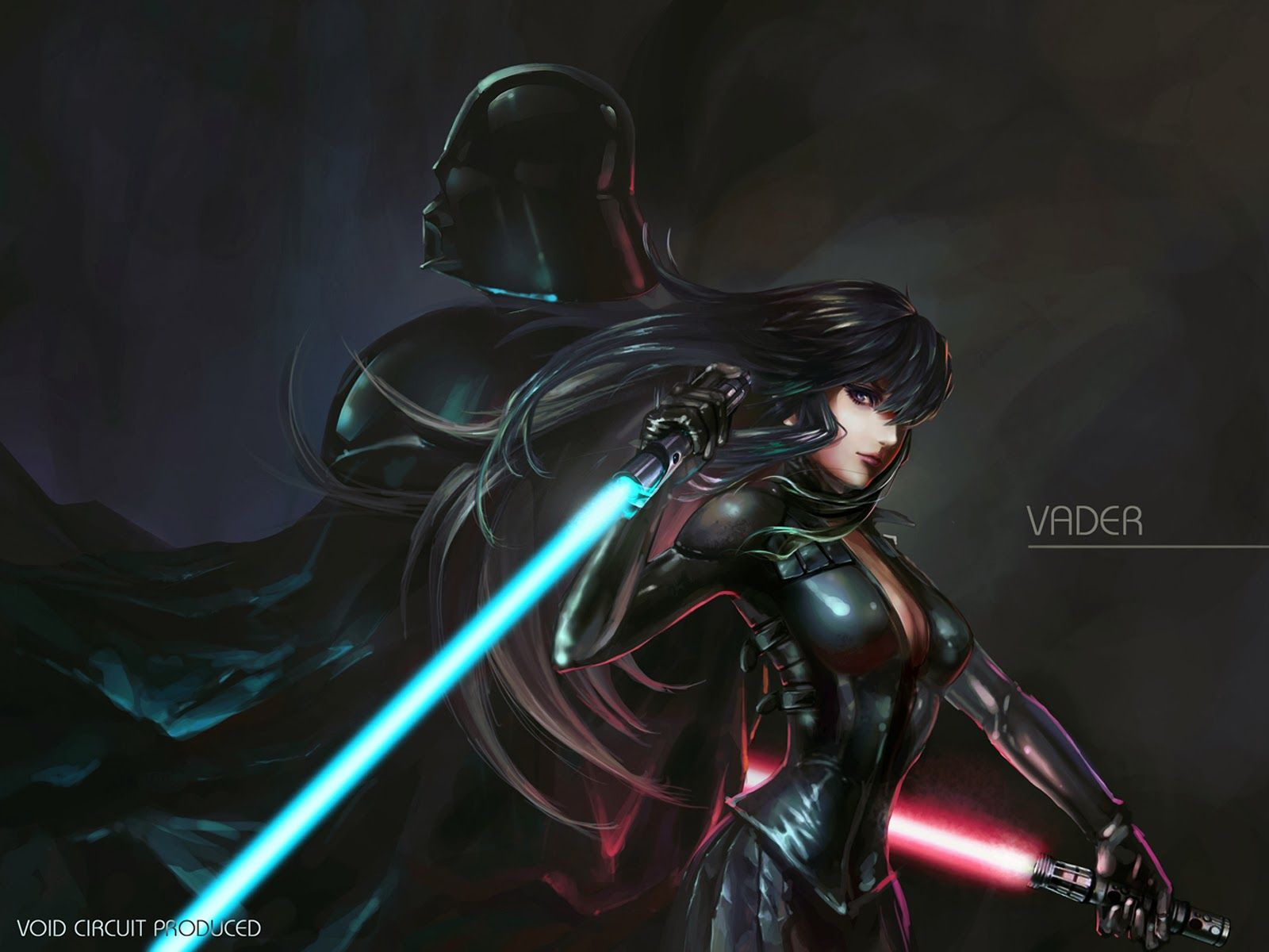 Free download Darth Vader light saber jedi girl HD wallpaperjpg
