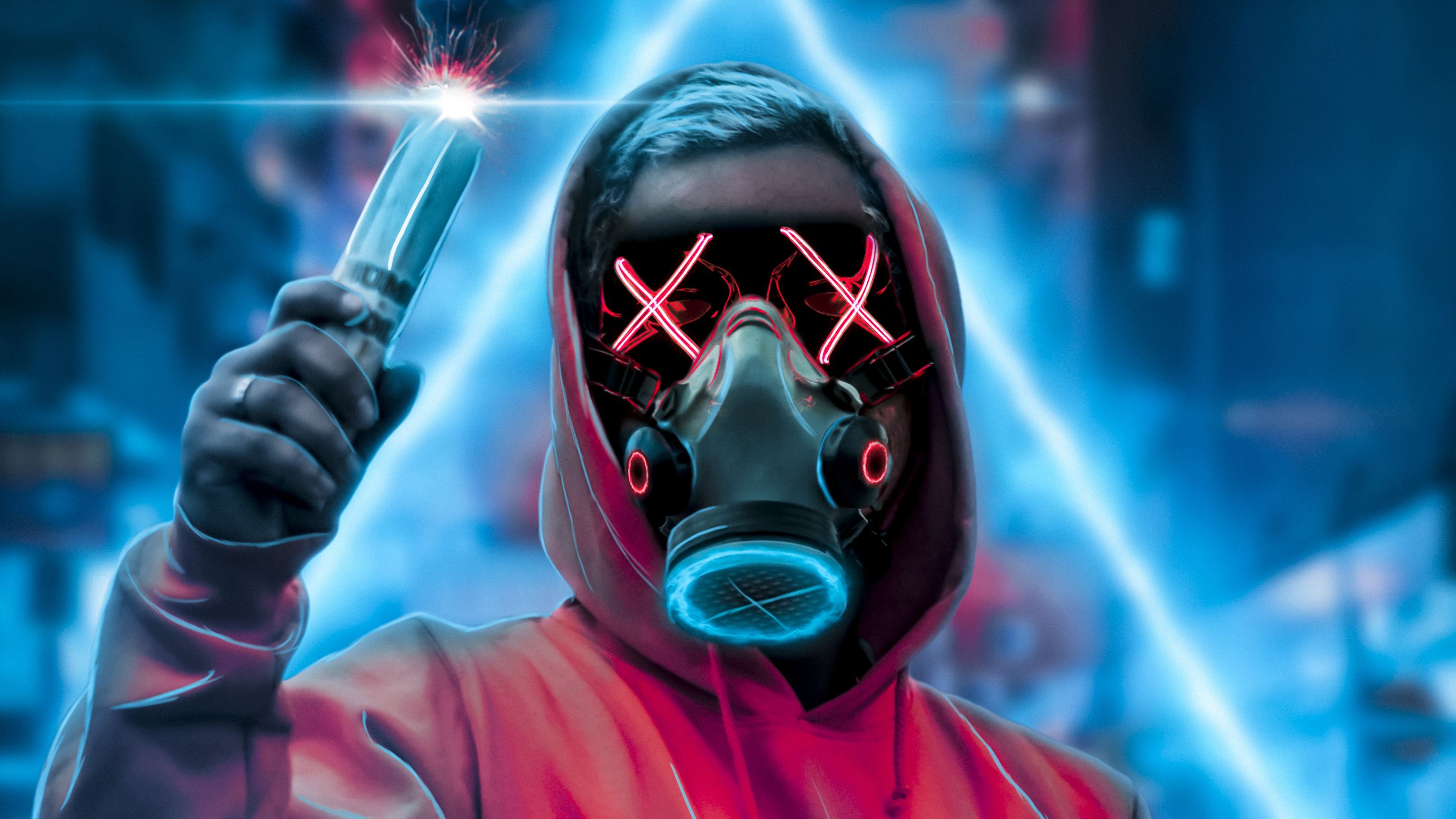 Face Mask Smoke Bomb 4k, HD Artist, 4k Wallpaper, Image, Background, Photo and Picture