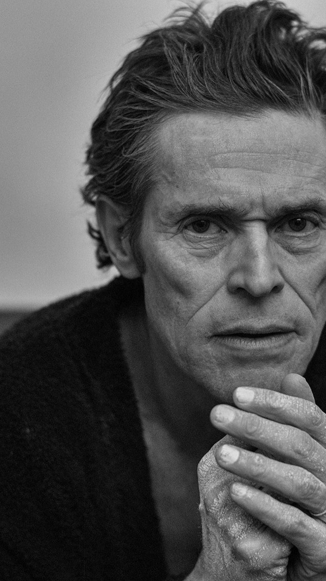Download 1080x1920 Willem Dafoe, Actor, Black And White, Face