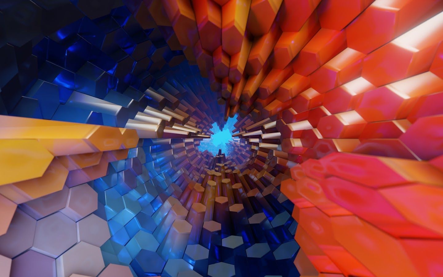 Abstract Hexagon 3D Colorful 4K Wallpaper