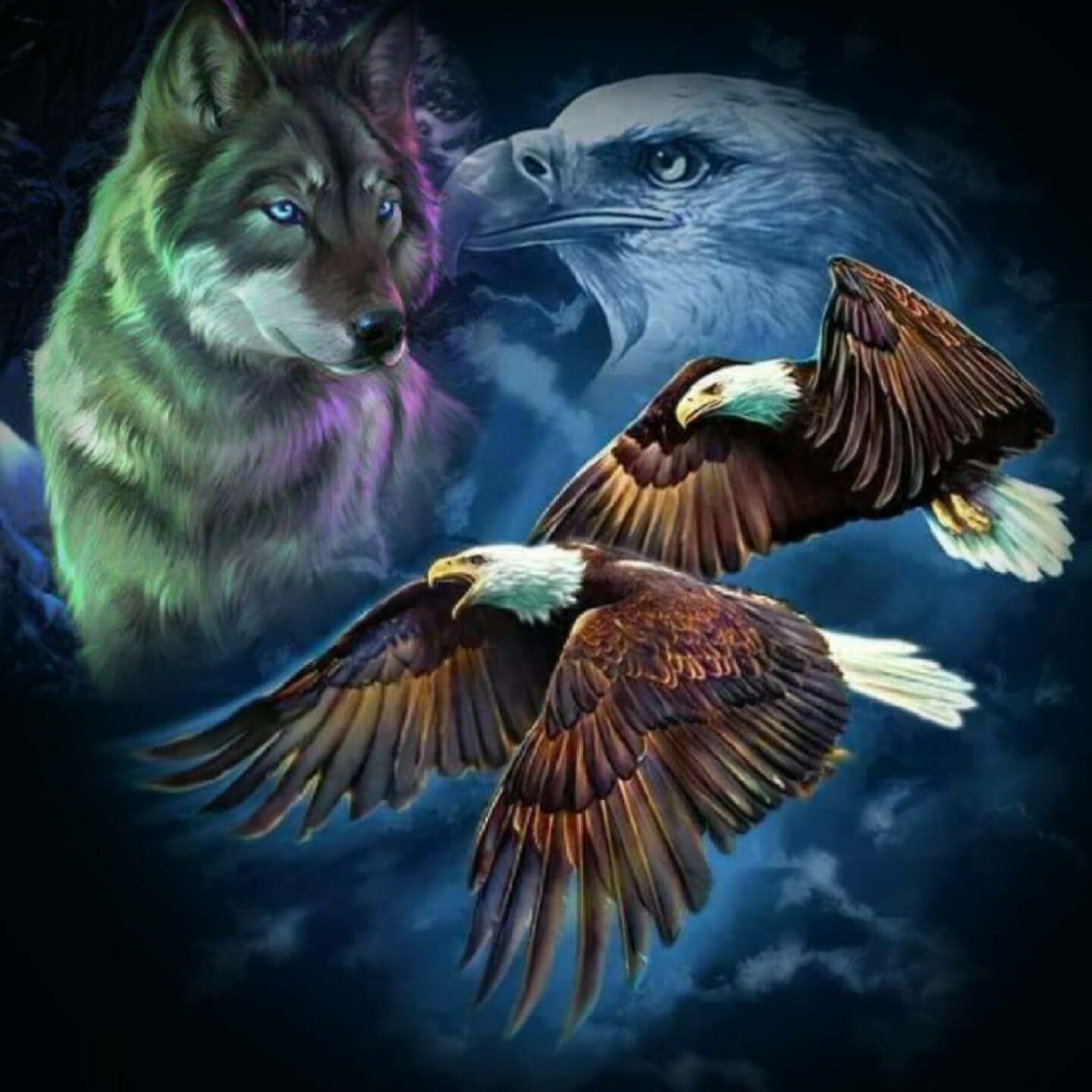 Wolf & eagle. Wolf spirit animal, Animal art, Beautiful wolves