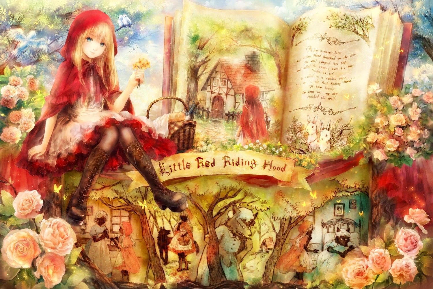 Download HD Wallpaper Of 312703 Anime, Skirt, Little Red Riding Hood, Red Riding Hood. Free Download H. Red Riding Hood Art, Anime Art Beautiful, Red Riding Hood