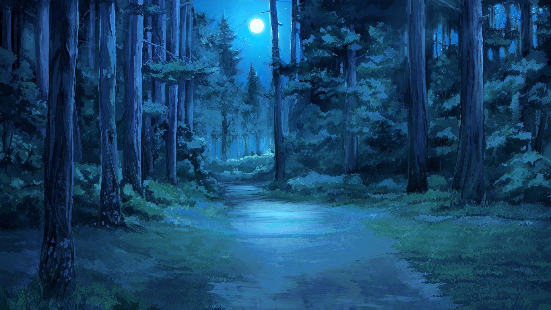 Anime Forest At Night Wallpapers - Wallpaper Cave