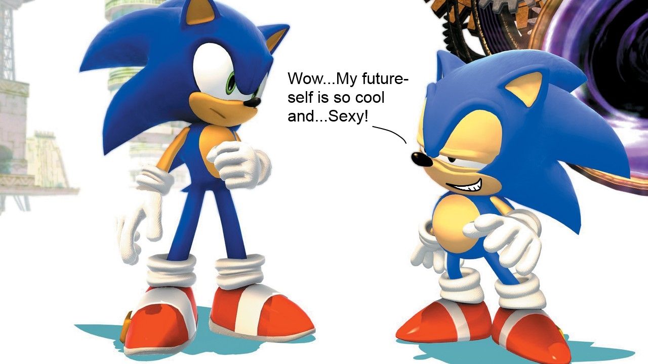 classic Sonic and modern Sonic the Hedgehog Photo