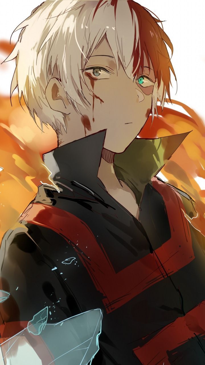 Boku no Hero Academia, anime, Shouto Todoroki, art, 720x1280