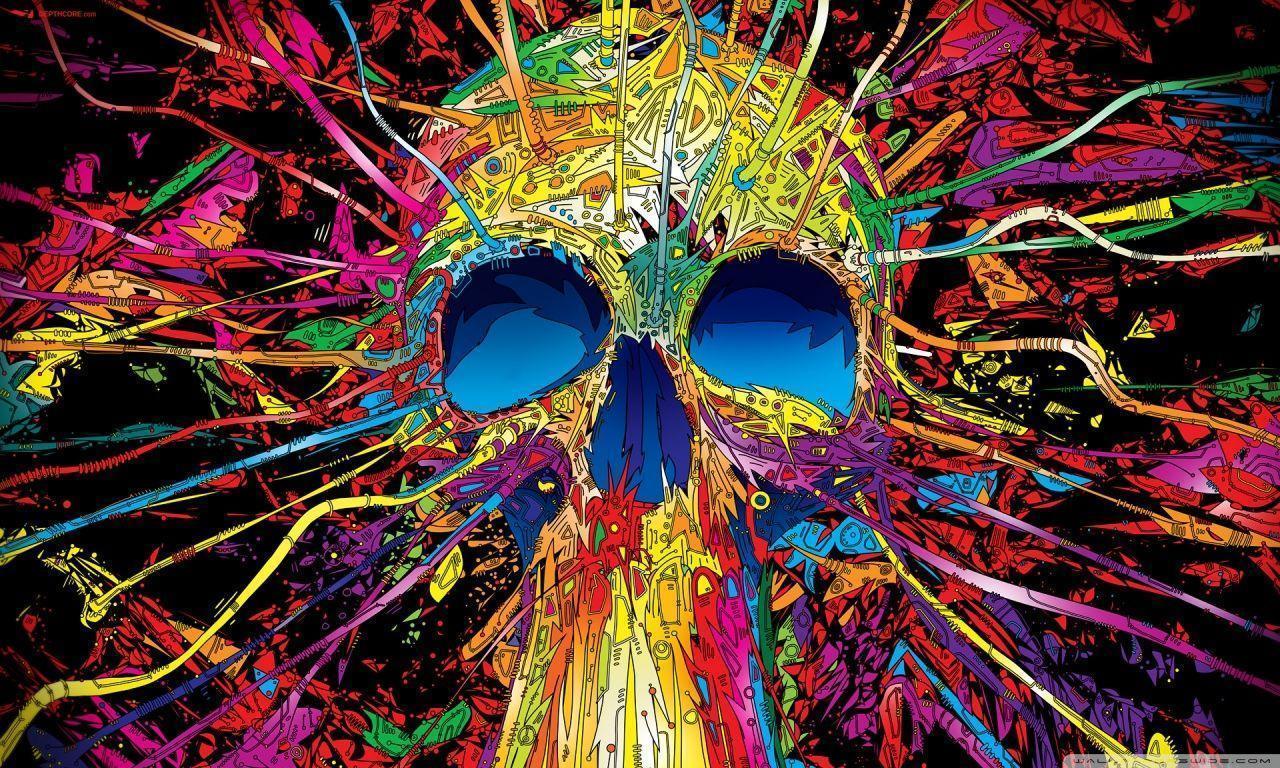 Colorful Skull HD desktop wallpaper, High Definition