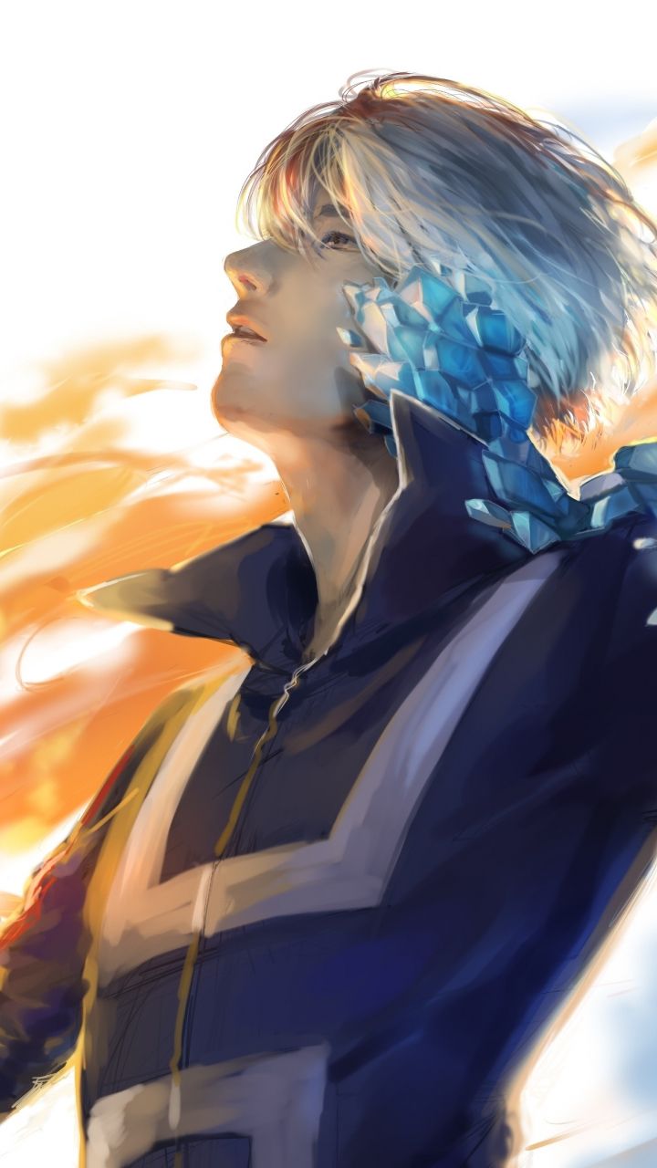 Download 720x1280 wallpaper anime boy, artwork, shouto todoroki