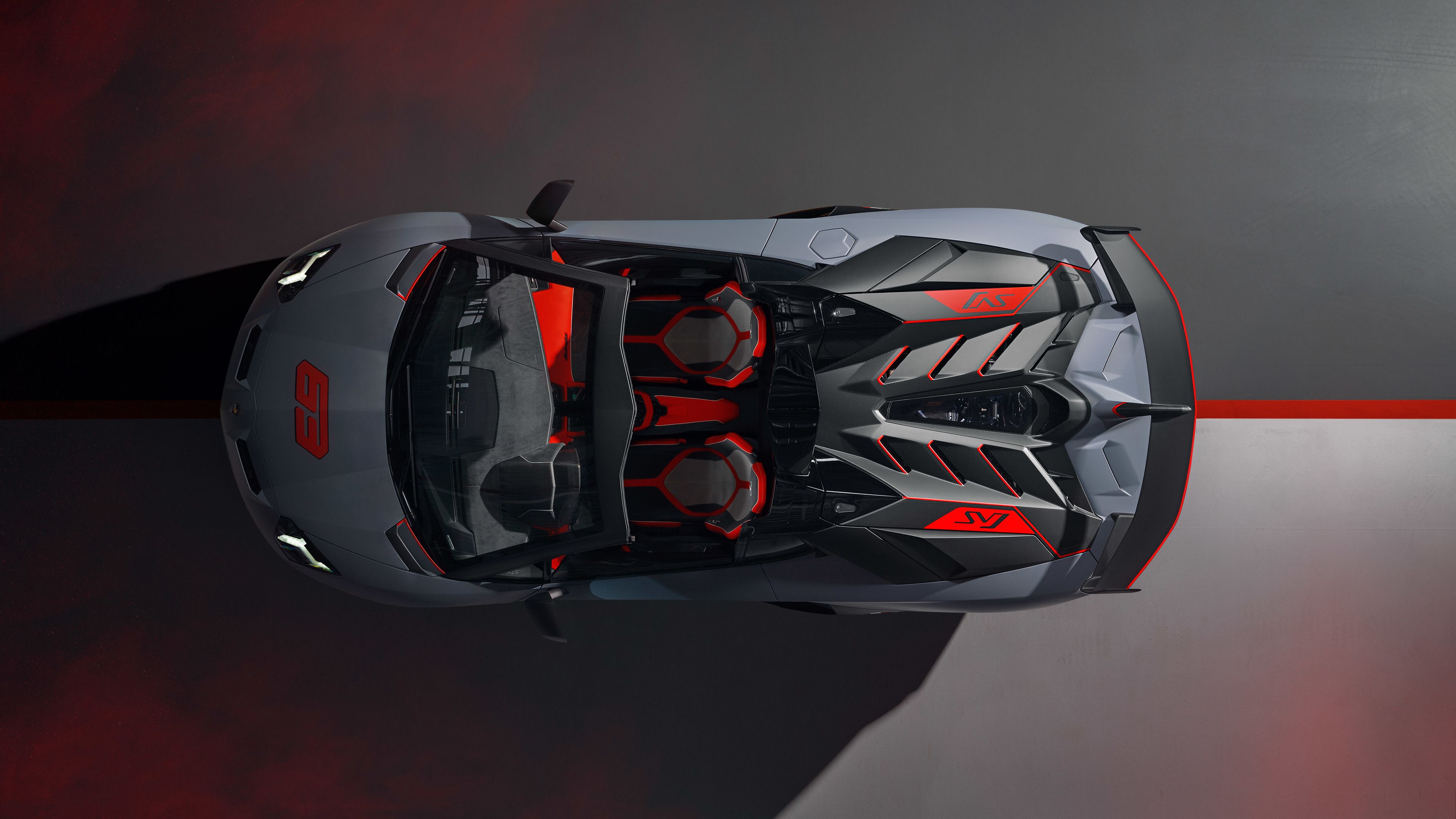 Wallpaper 4k 2020 Lamborghini Aventador SVJ 63 Roadster Upper View