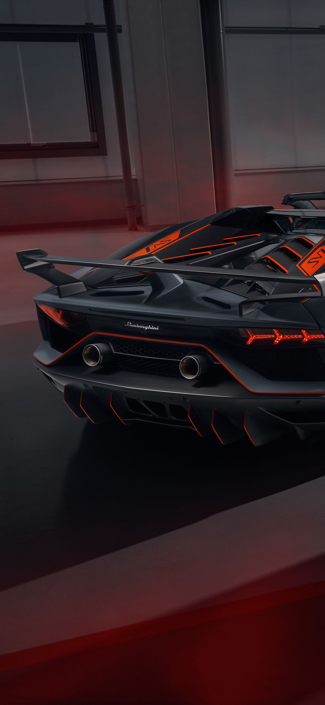 Lamborghini Aventador SVJ 63 Roadster Rear View 8k