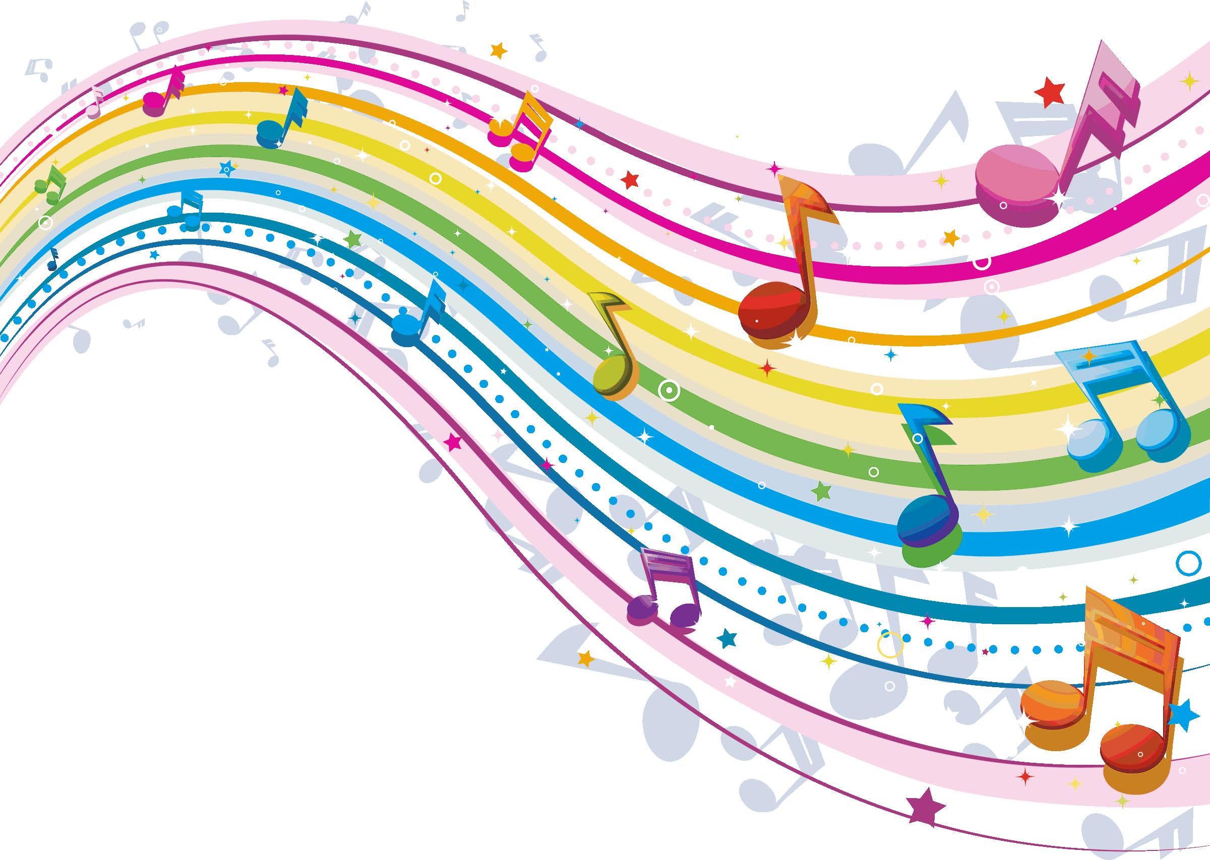 Colorful Music Notes 3D Wallpaper. Rainbow music, Music note