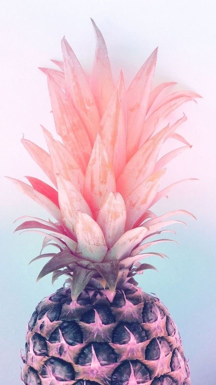whole pineapple, with a pink crown, cute background for girls