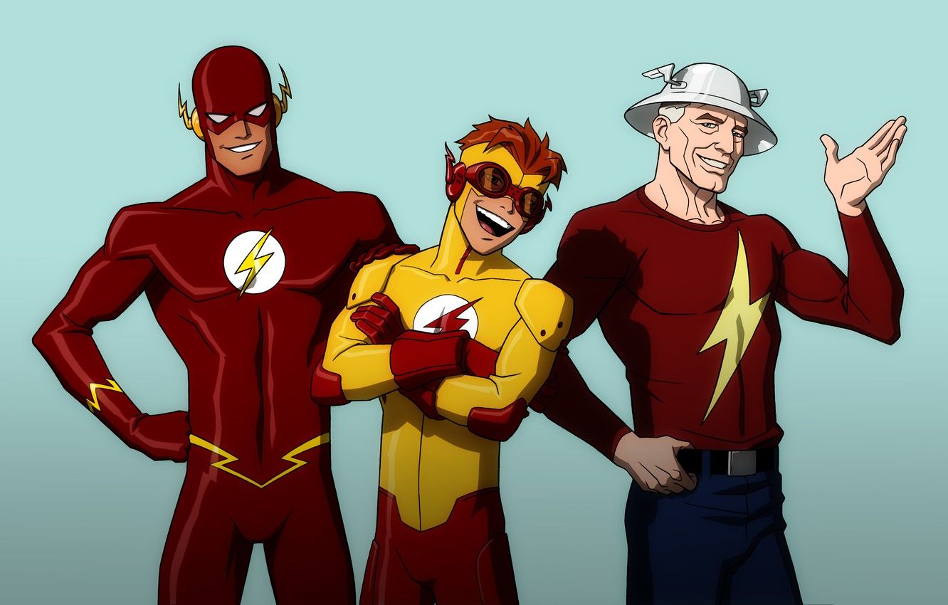Wallpaper comics, Barry Allen, The Flash Family, Jay Garrick, Kid Flash, Wally West, the Flash image for desktop, section разное