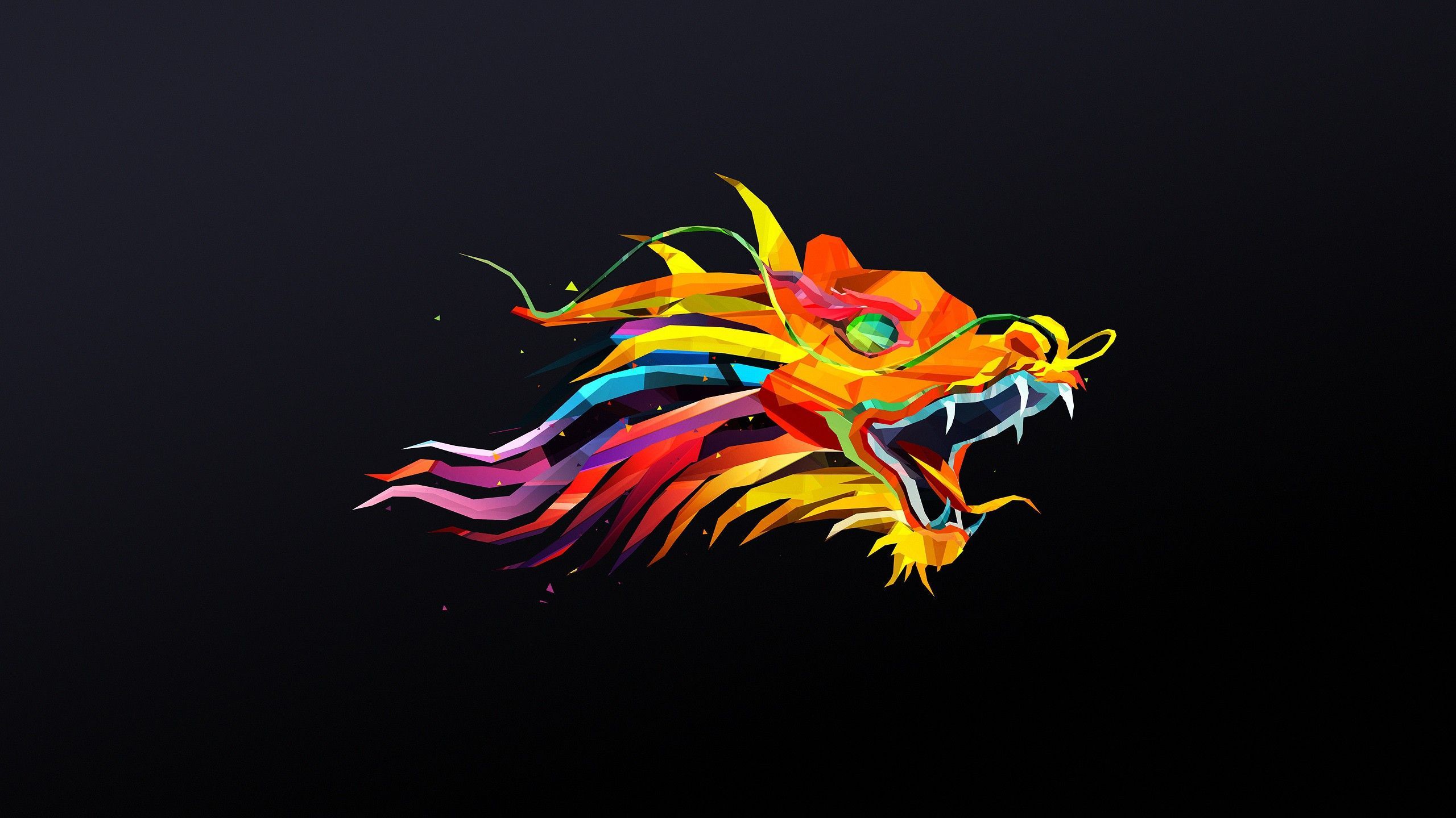 low poly, #abstract, #dragon, #animals, #Justin Maller, #digital