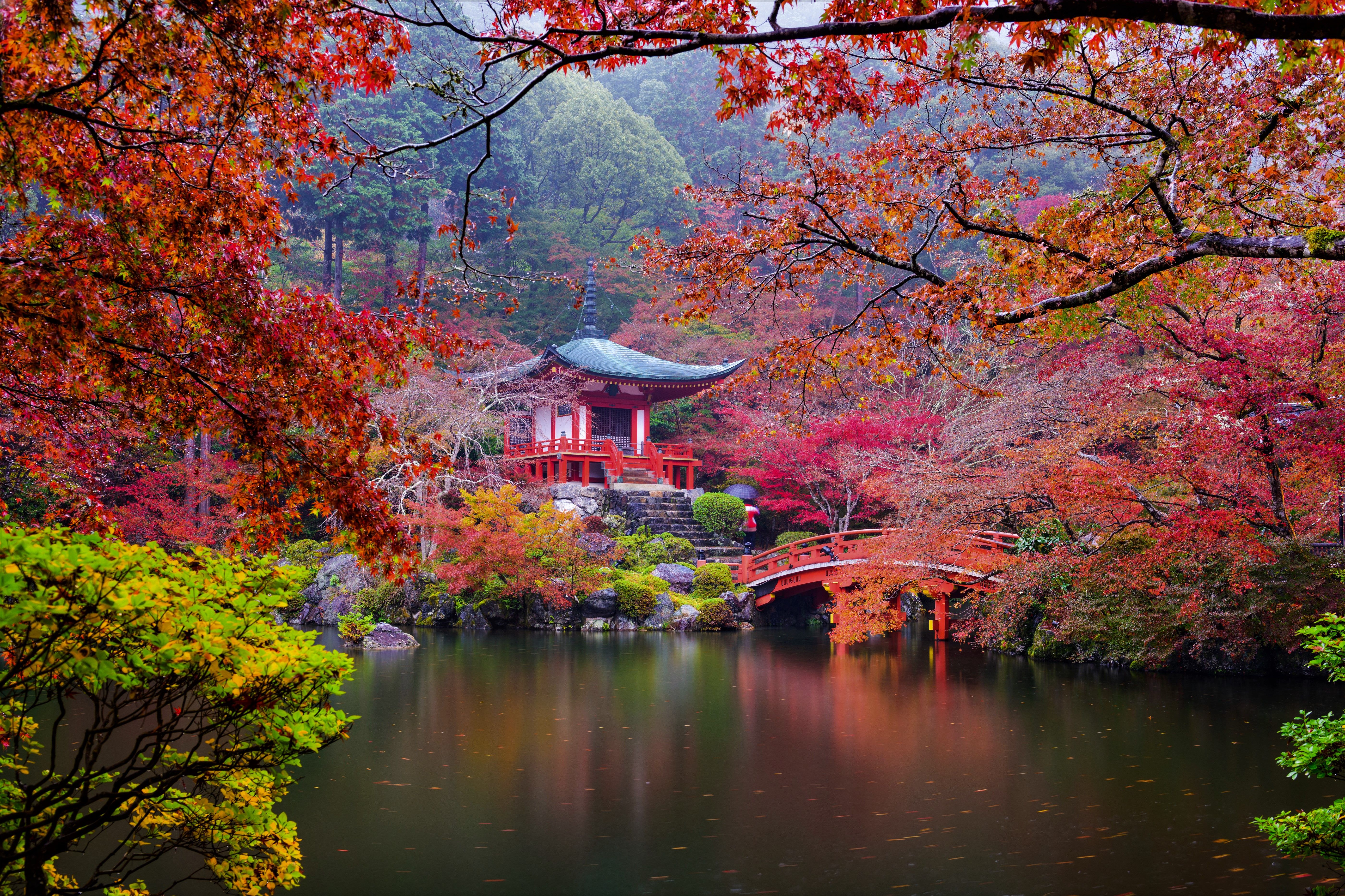 Autumn Japanese Garden 5k Retina Ultra HD Wallpaper