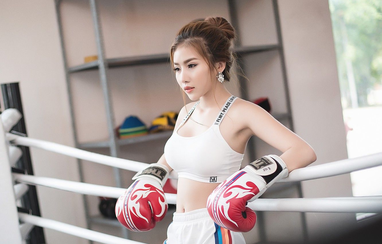 Wallpaper girl, Boxing, Asian image for desktop, section спорт