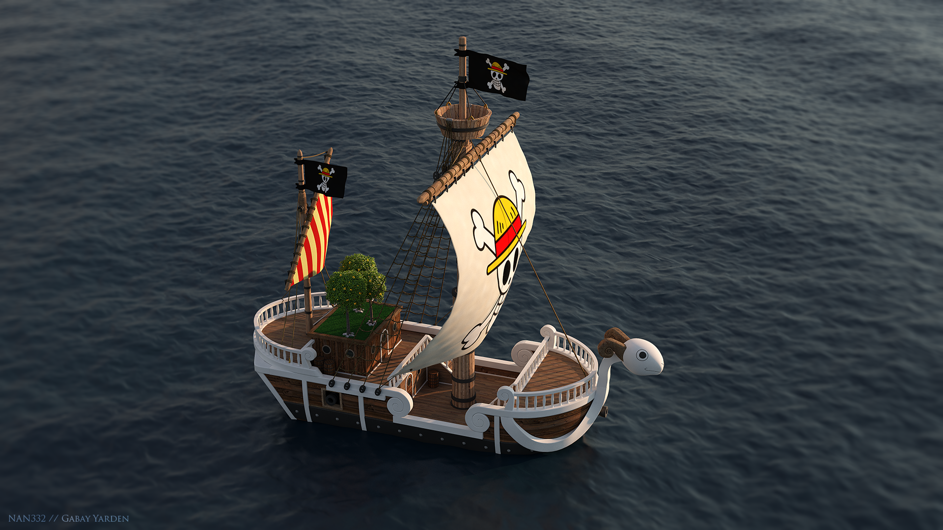 Going Merry 3D render fanart / Wallpaper