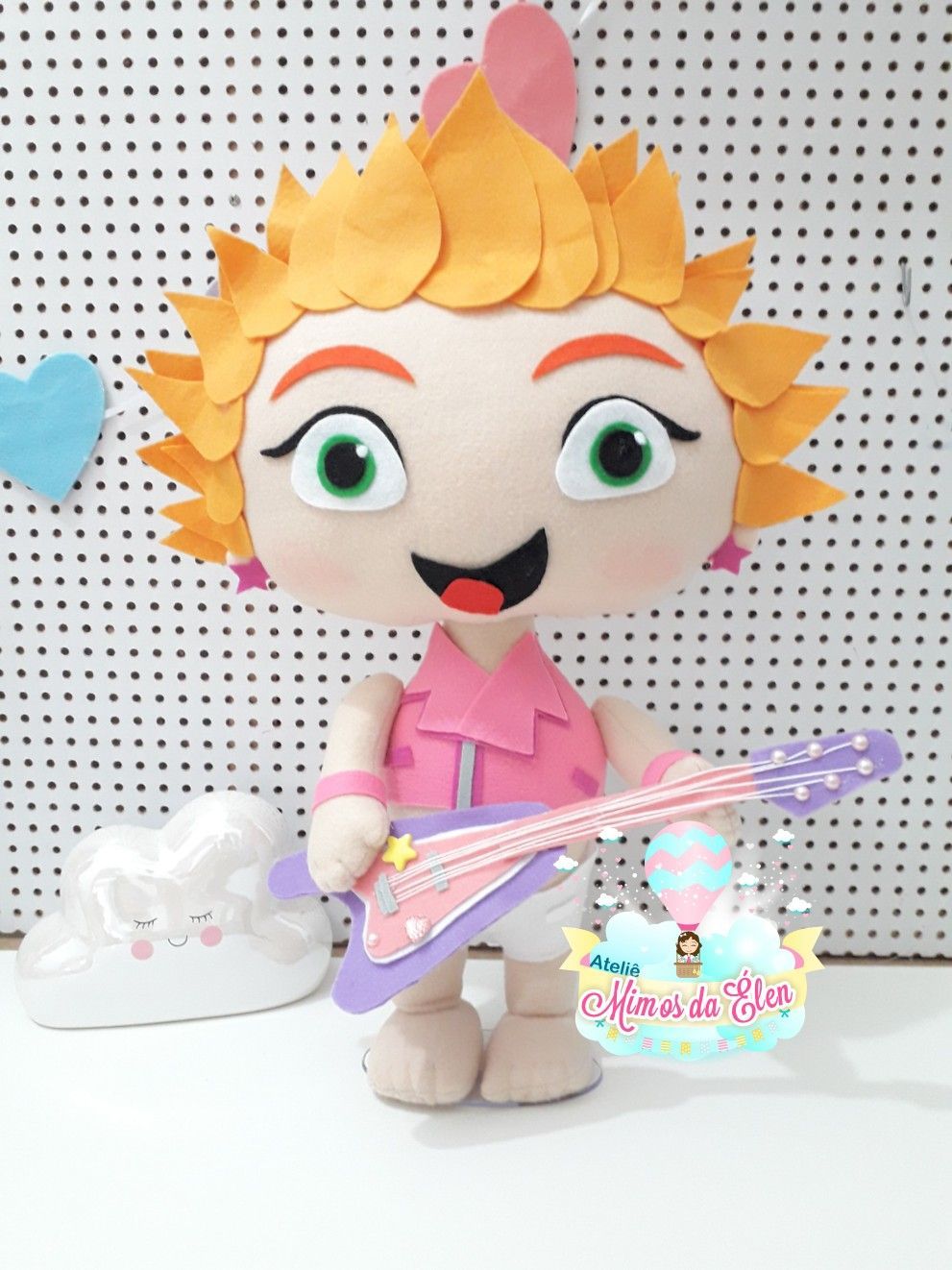 wat da turminha do mini beat power rockers de feltro com 35 cm de