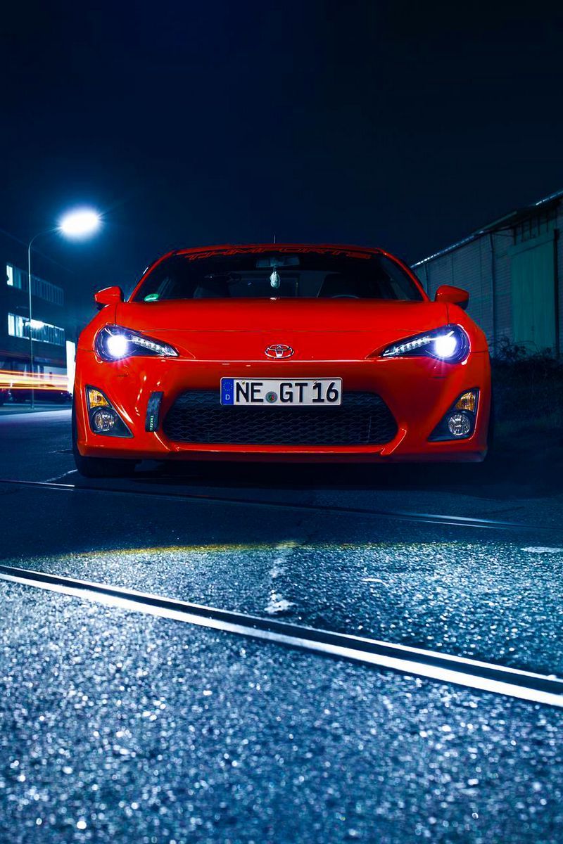 Download wallpaper 800x1200 toyota, gt red, front view iphone