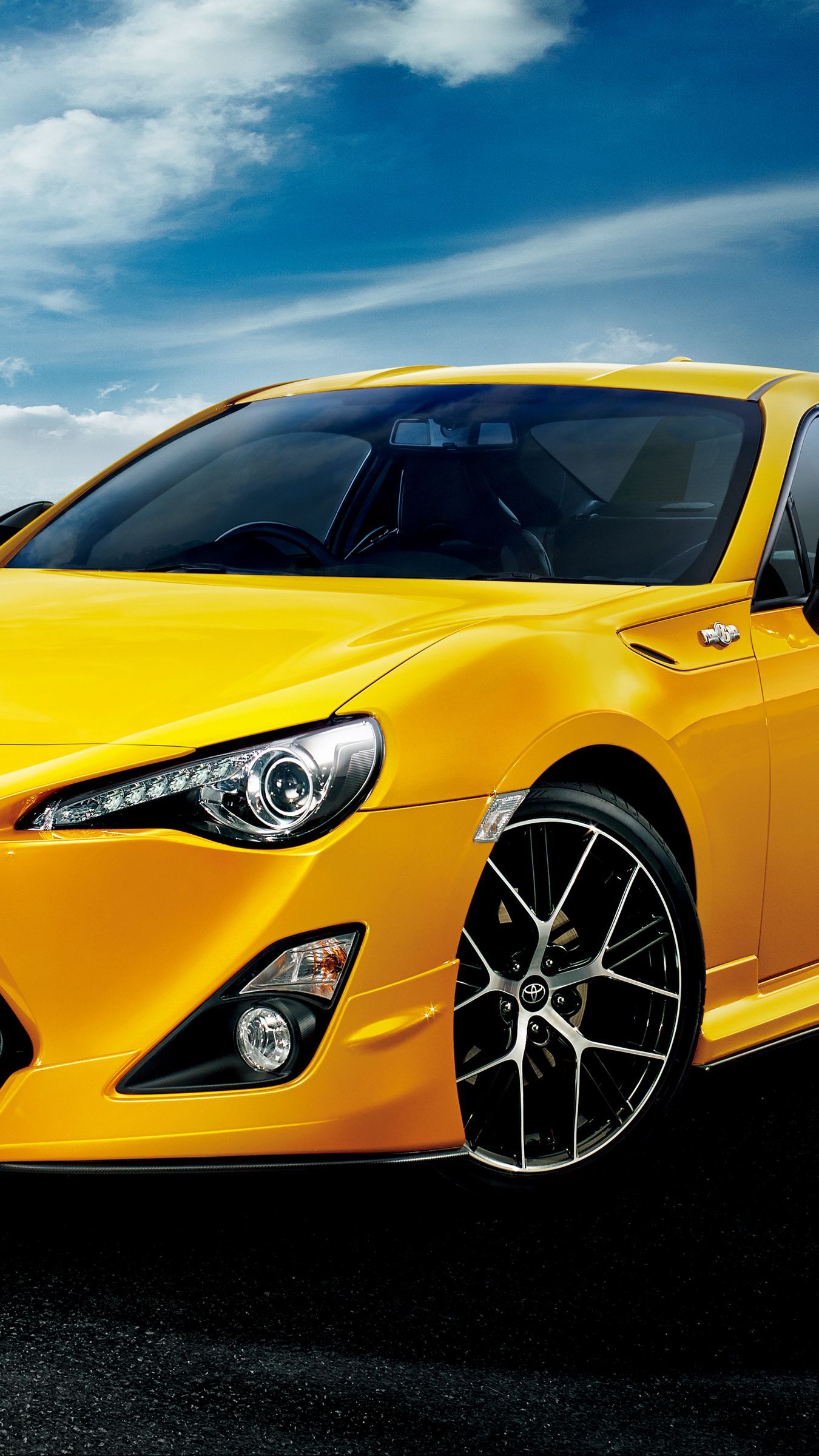 Download wallpaper 1350x2400 toyota, gt yellow iphone