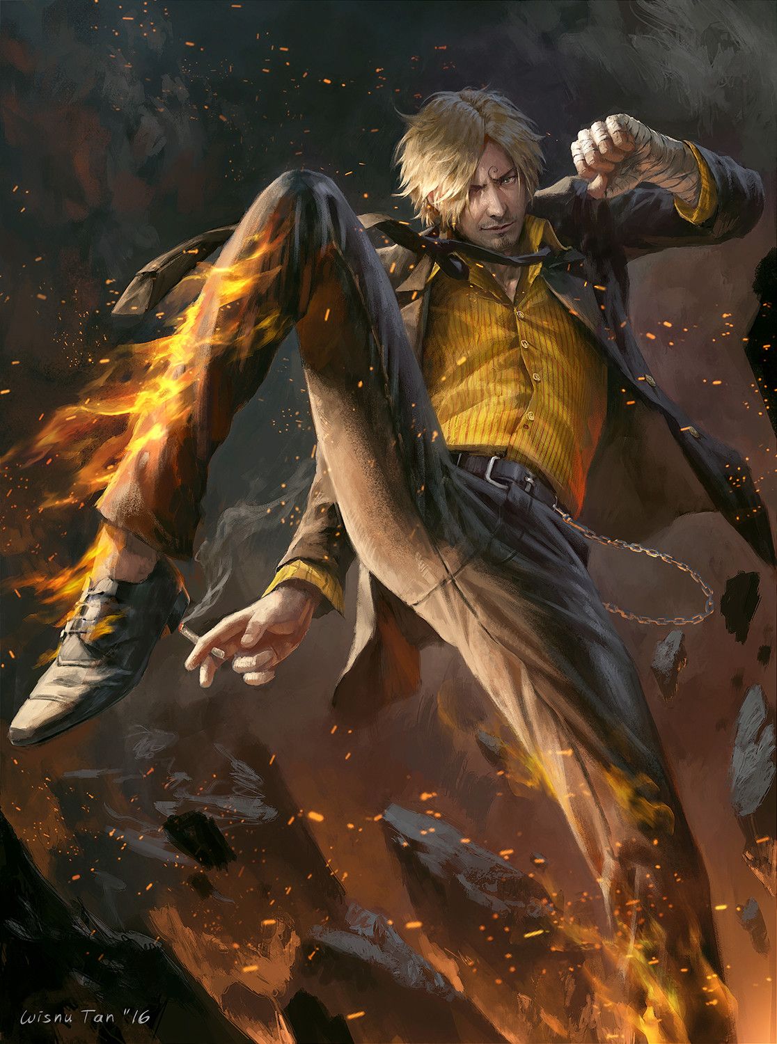 sanji realistic piece wallpaper