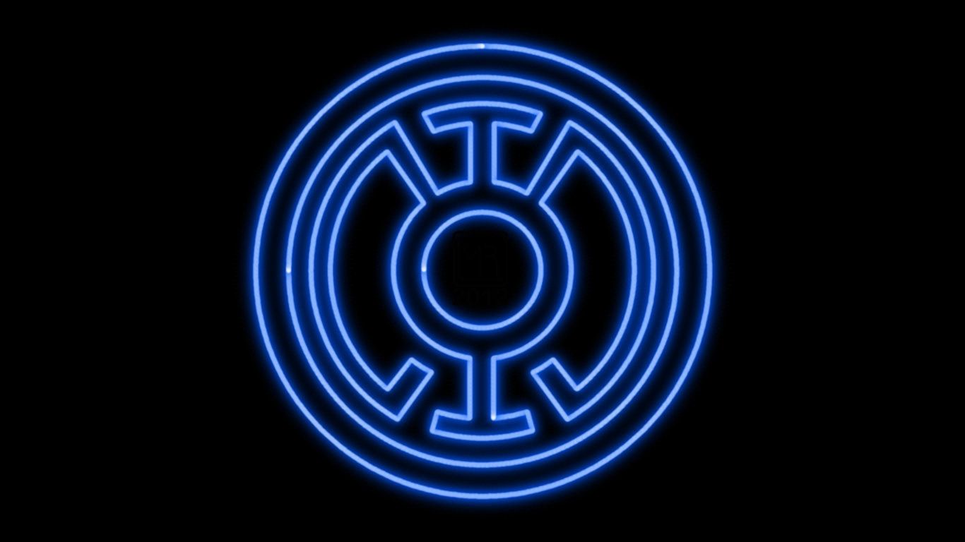 Free download blue lantern corps neon symbol wp