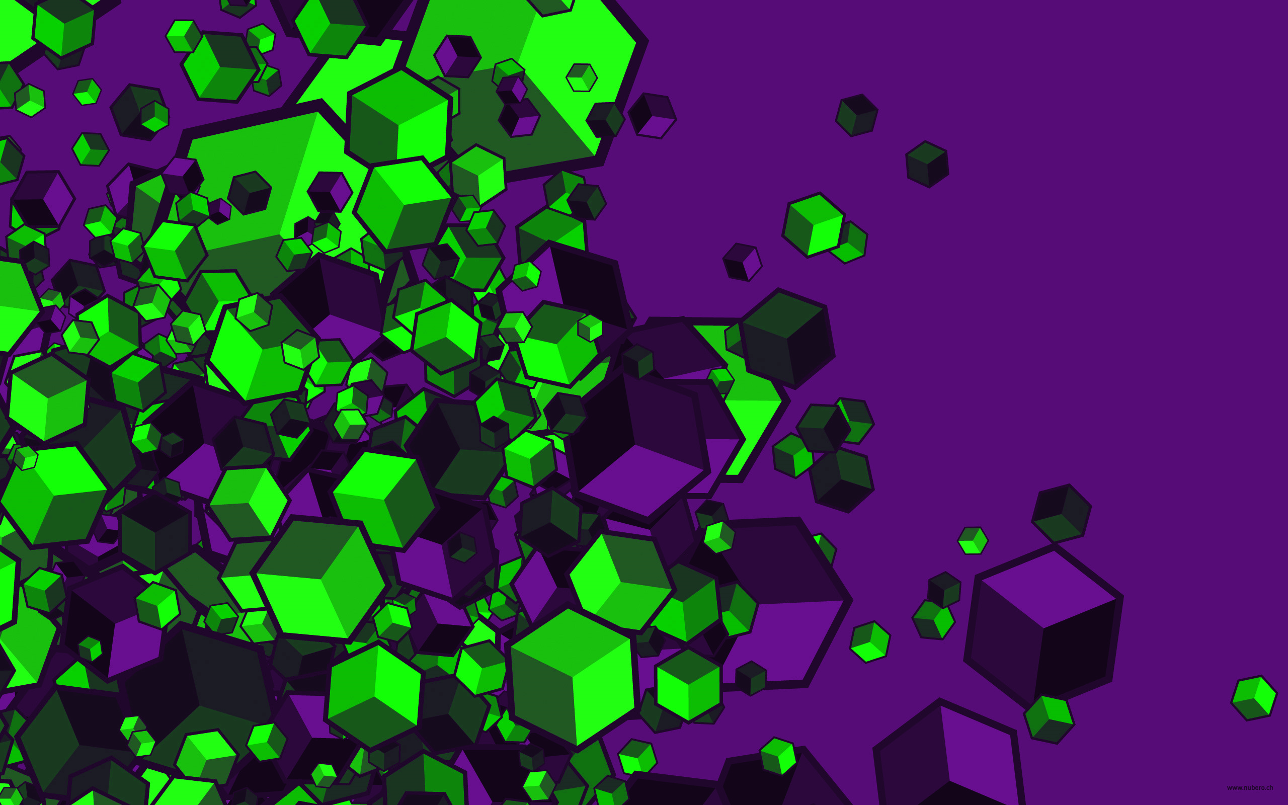 Green and Purple Cubes : wallpapers