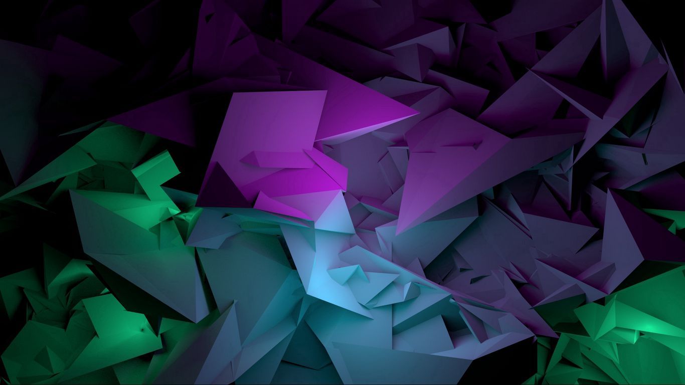 Download wallpapers 1366x768 abstract, shapes, purple, green tablet