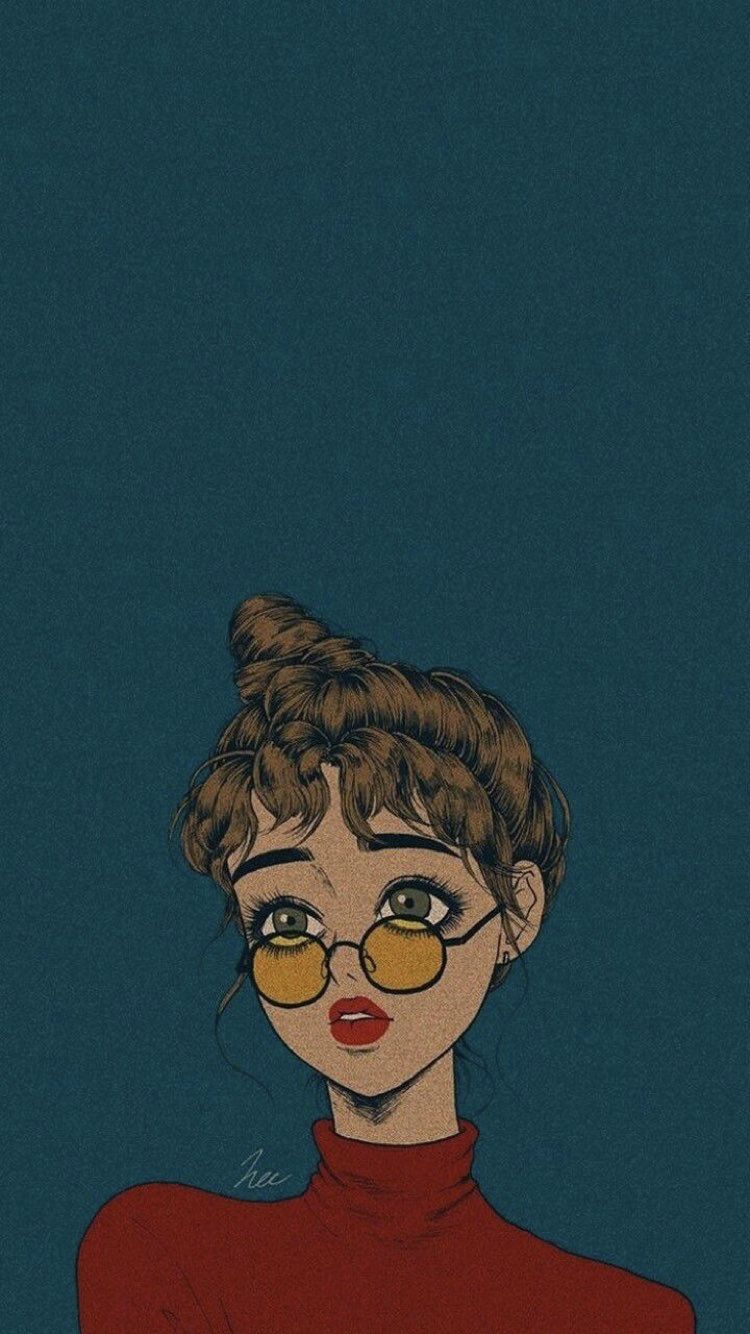 Girl with glasses aesthetic. Art wallpaper, Art, Cute wallpaper