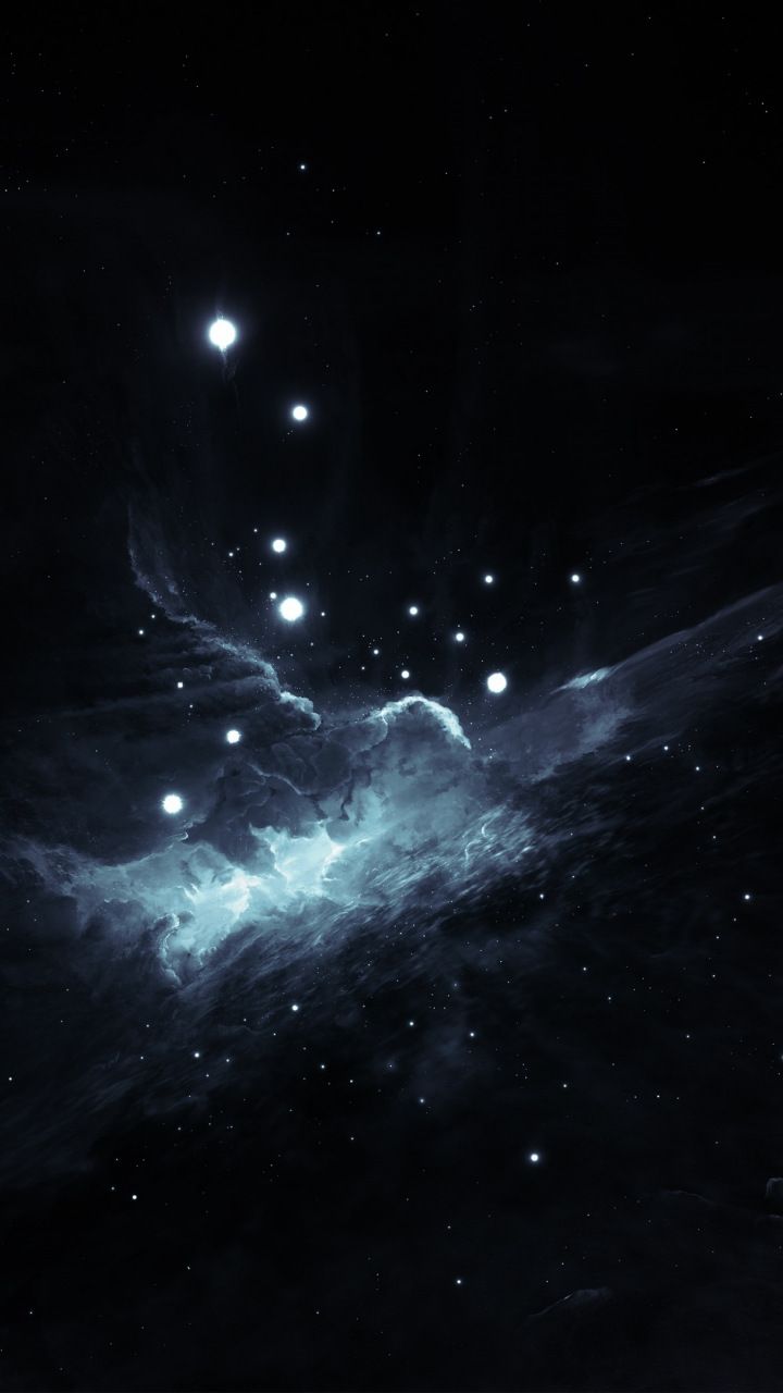 Space, dark, clouds, galaxy, abstract, 720x1280 wallpaper