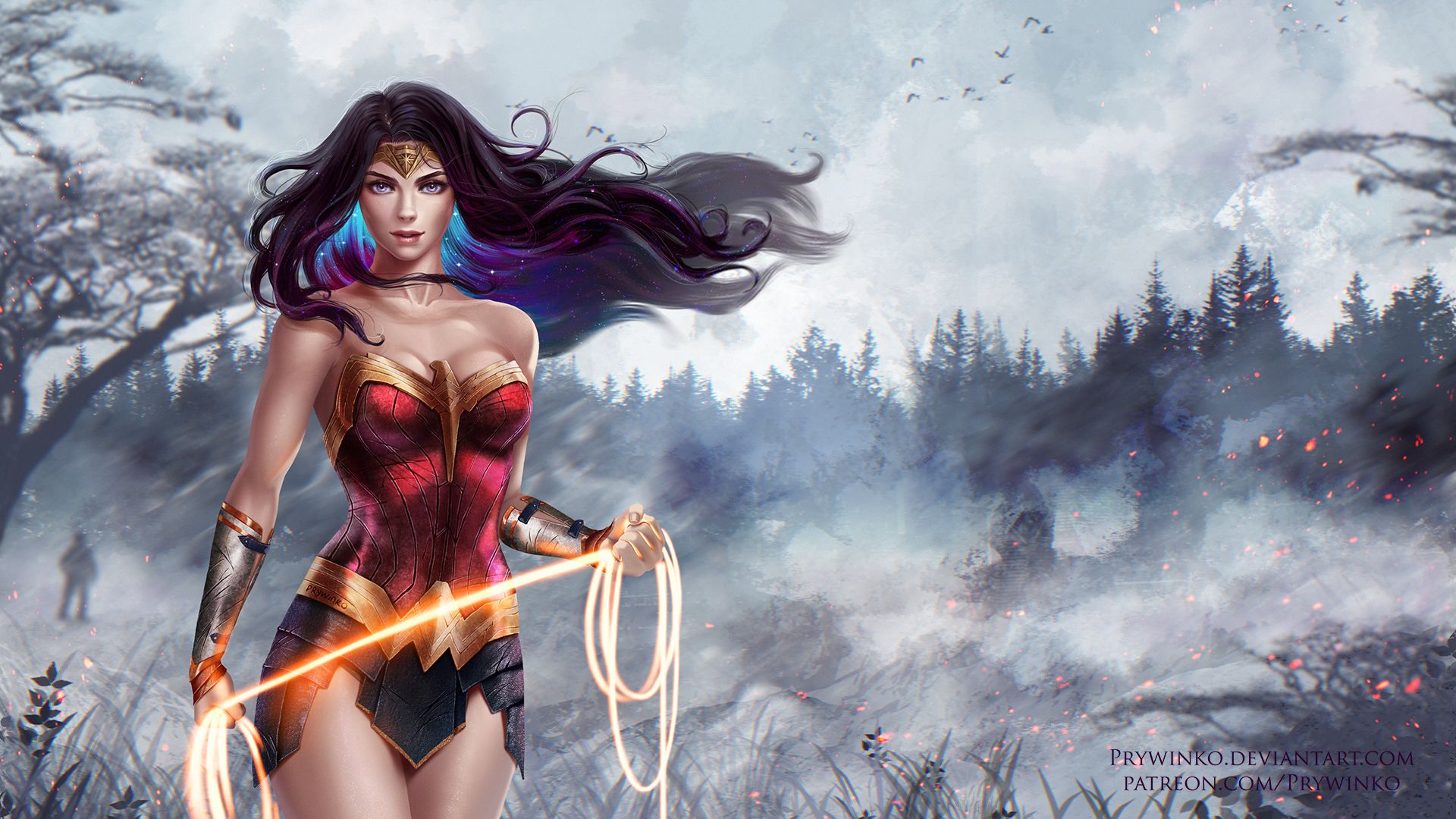 Wonder Woman Superhero Artwork 1366x768 Resolution HD 4k