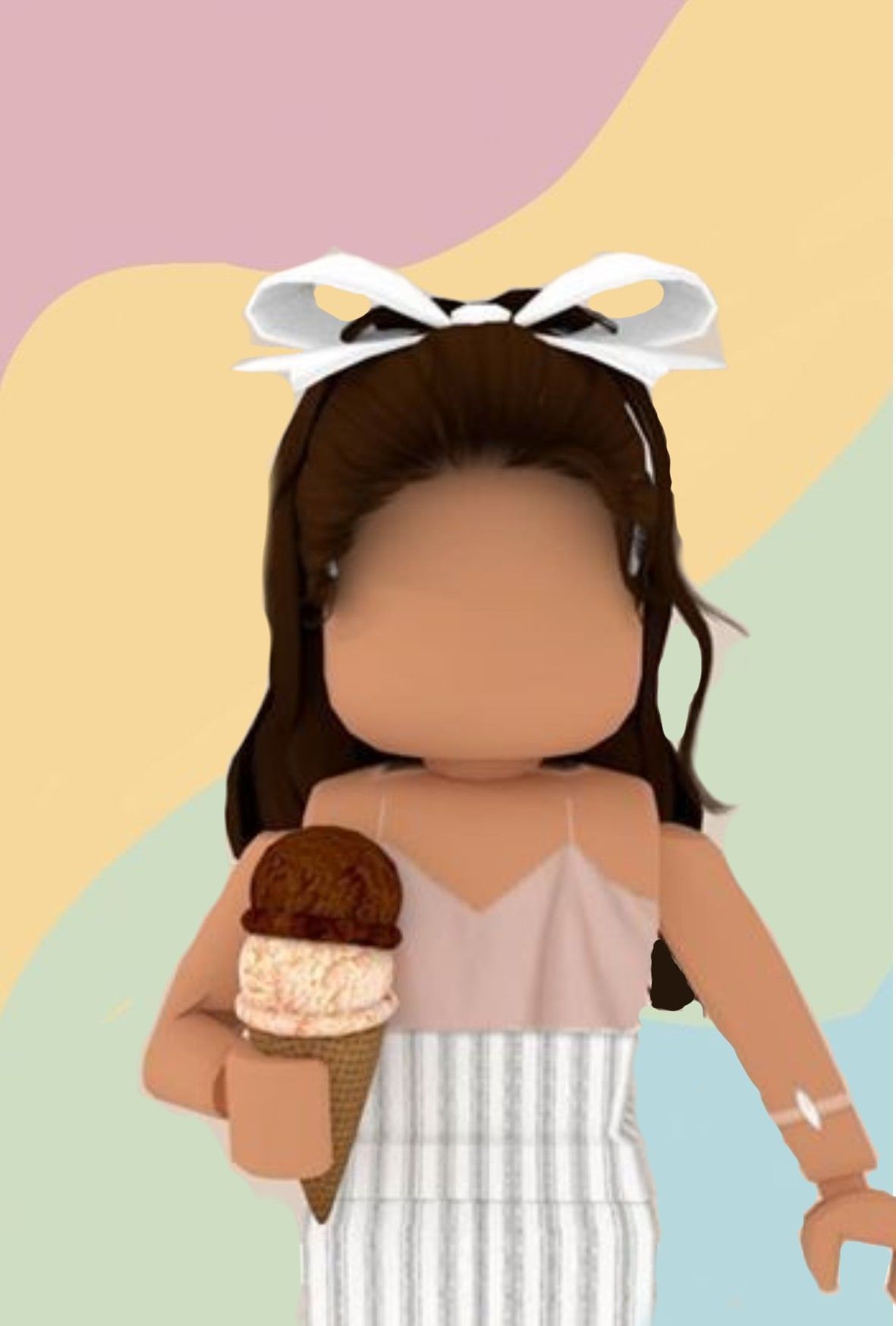 Download Cute Roblox GirlBrown Background Wallpaper