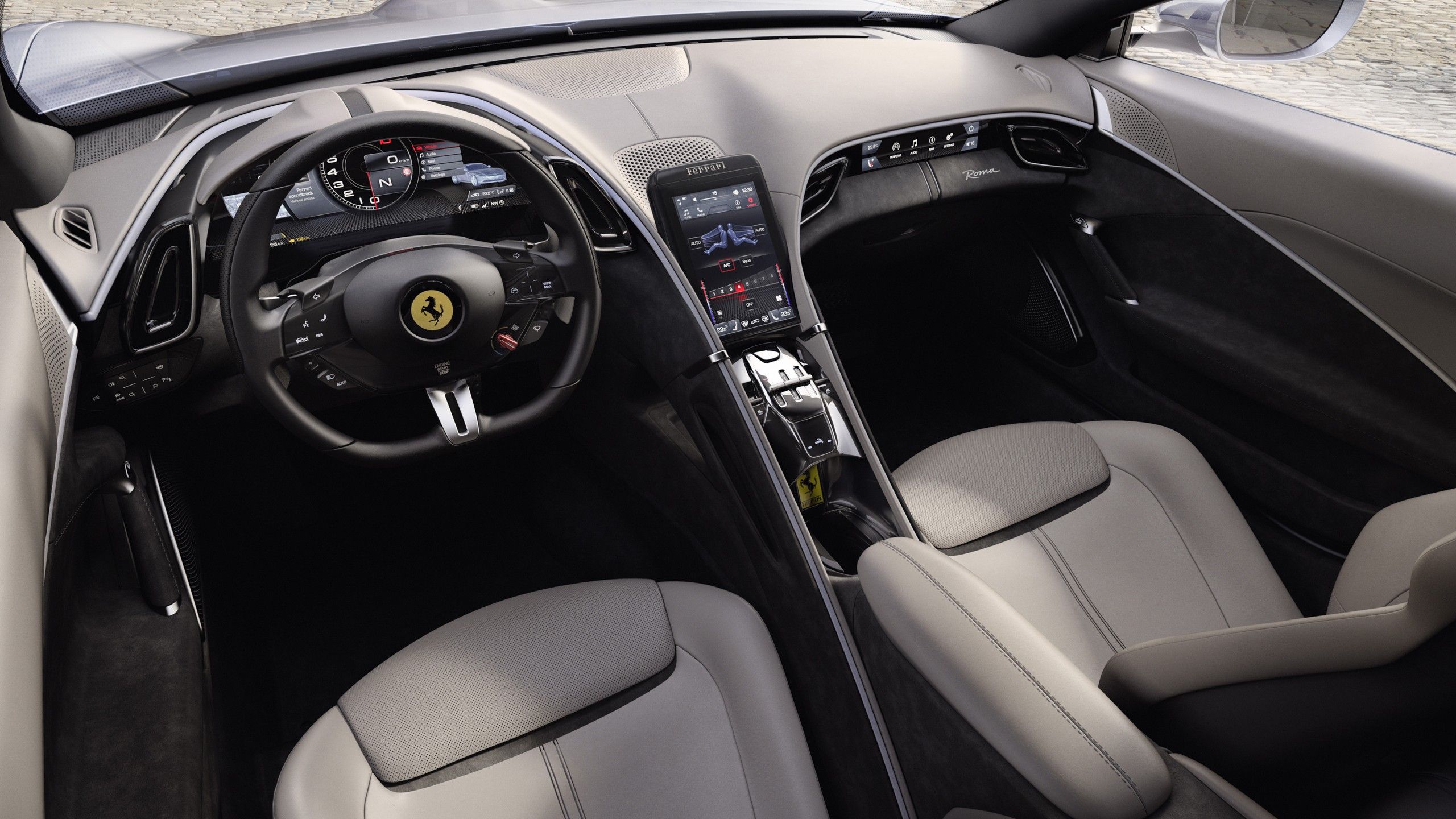 Ferrari Roma 2020 4K Interior Wallpaper. HD Car Wallpaper