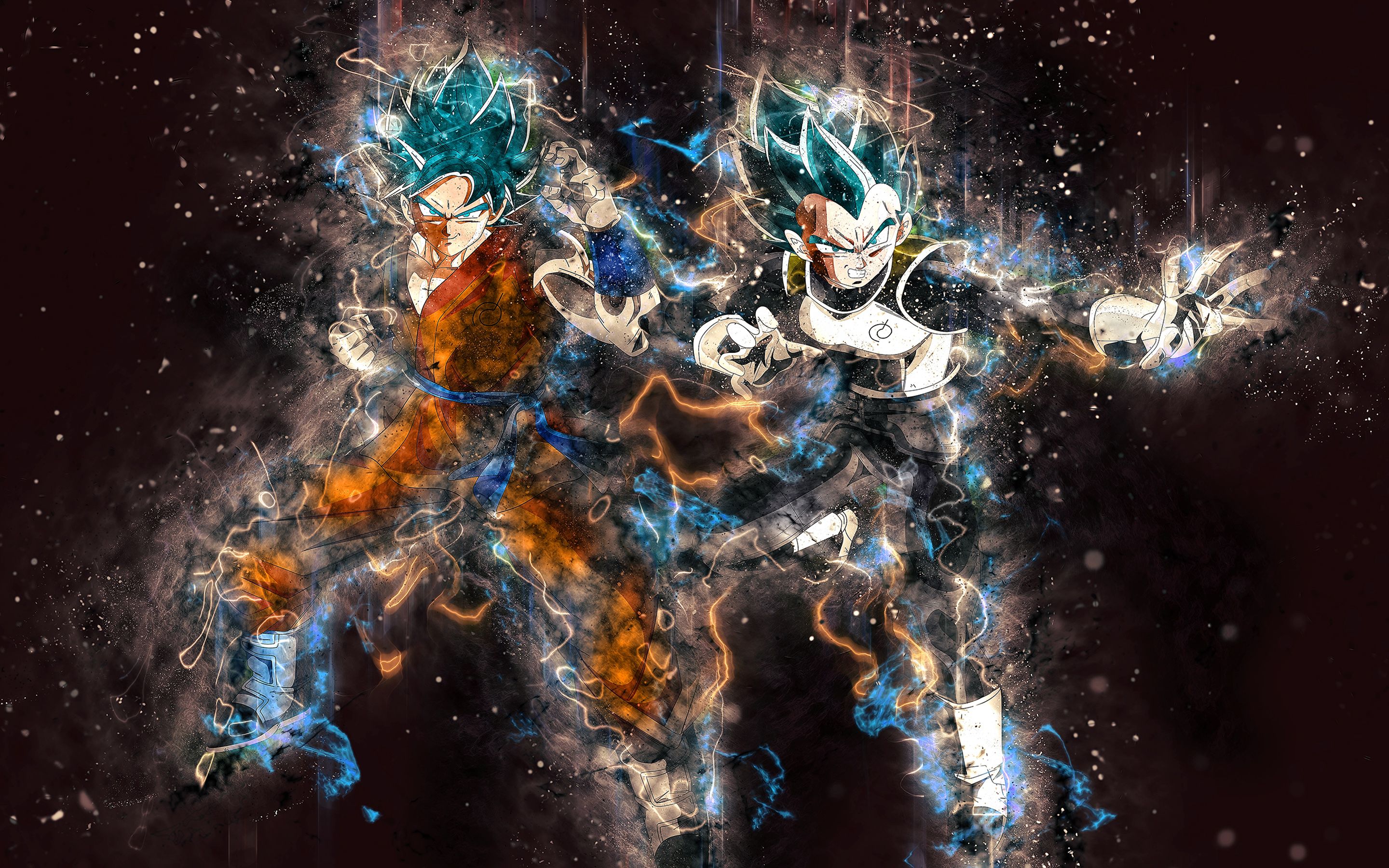 Download wallpaper Vegeta, Ultra Instinct Goku, darkness, Dragon
