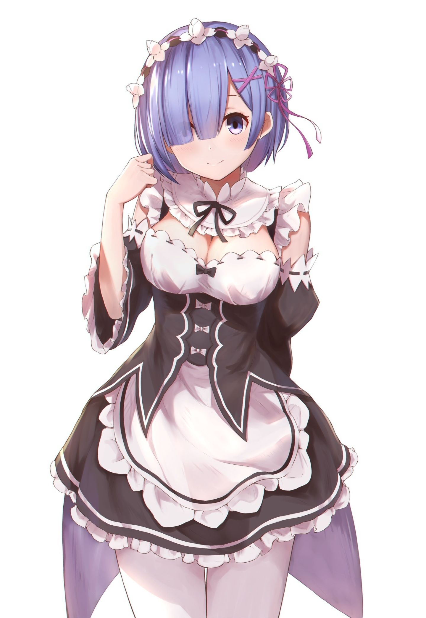 Download 1440x2880 wallpaper cute, rem, blue short hair, anime