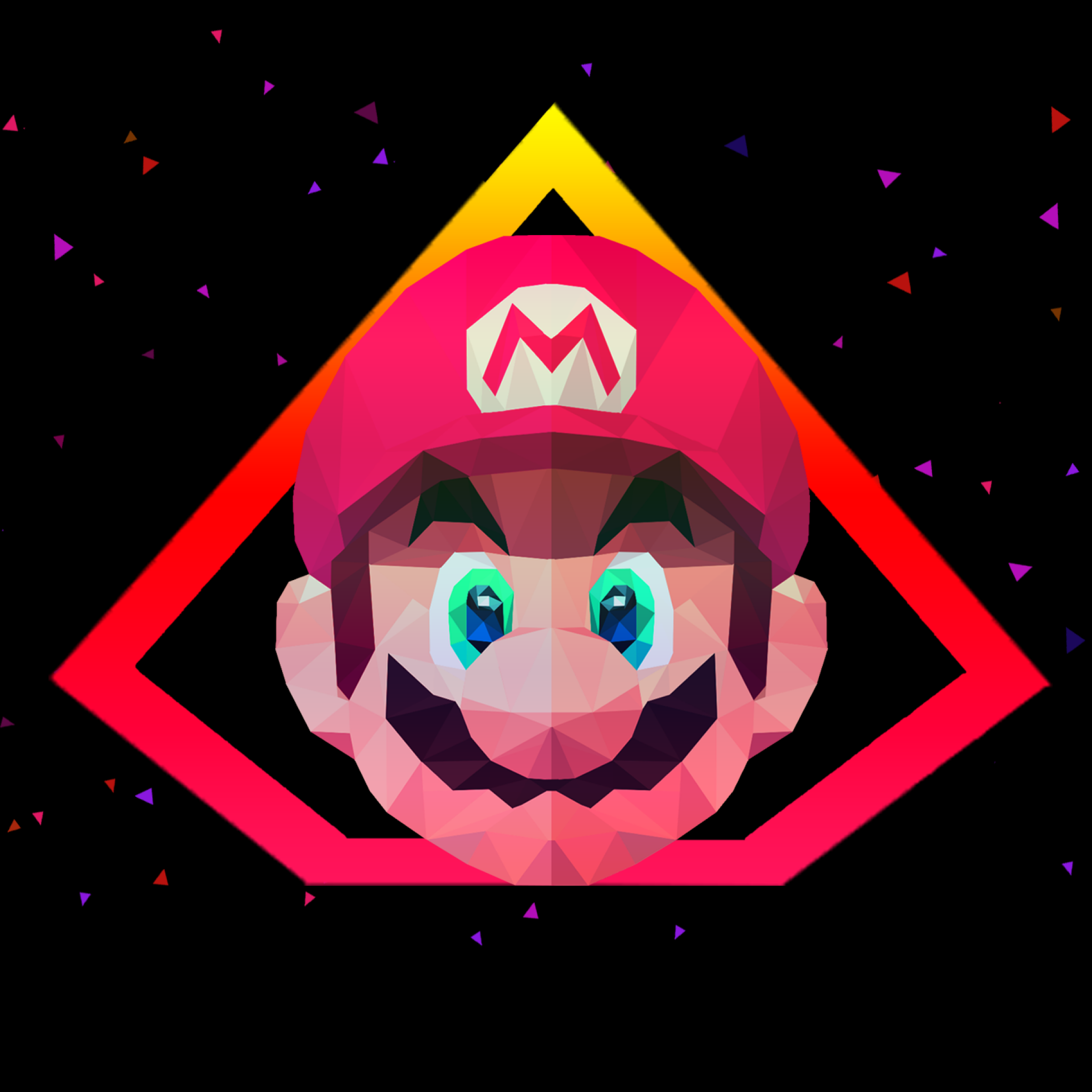 Wallpaper Super Mario, Artwork, Low poly, Minimal, HD, Creative