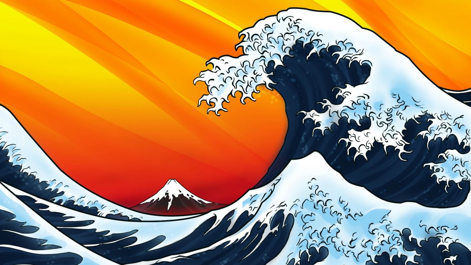 Free download Japanese style waves wallpaper Vector wallpaper