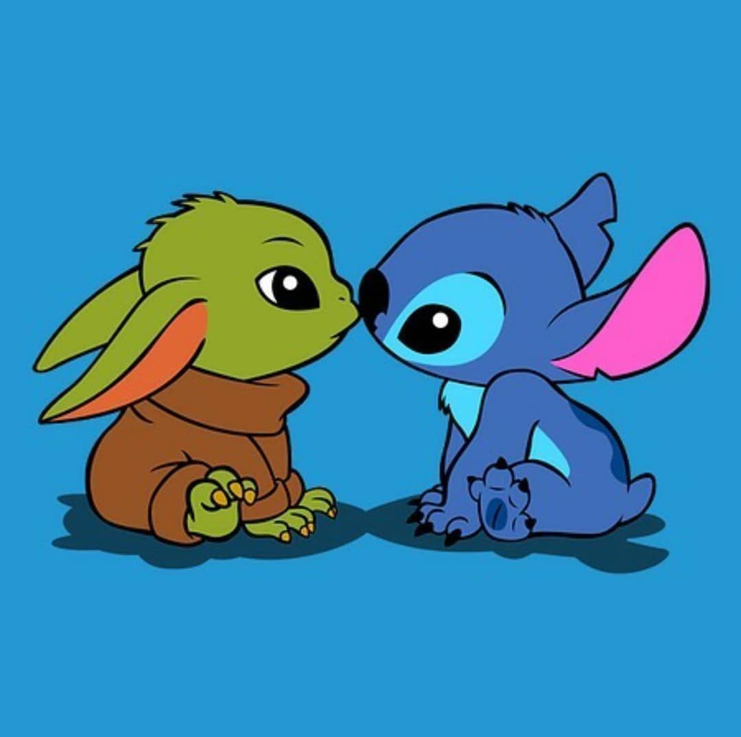 Stitch And Baby Yoda Wallpaper - IMAGESEE