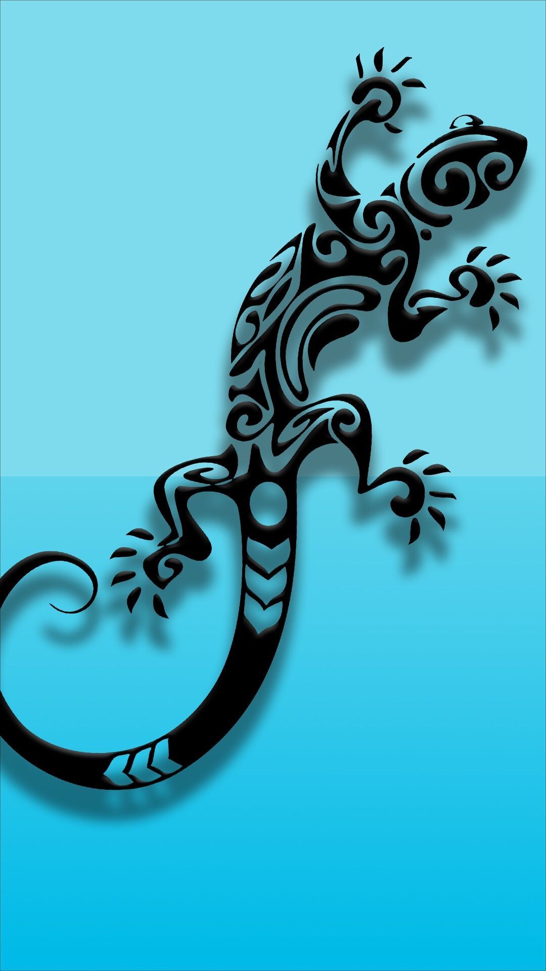 Blue Tribal Lizard. Fondo de pantalla móvil, Fondo de pantalla