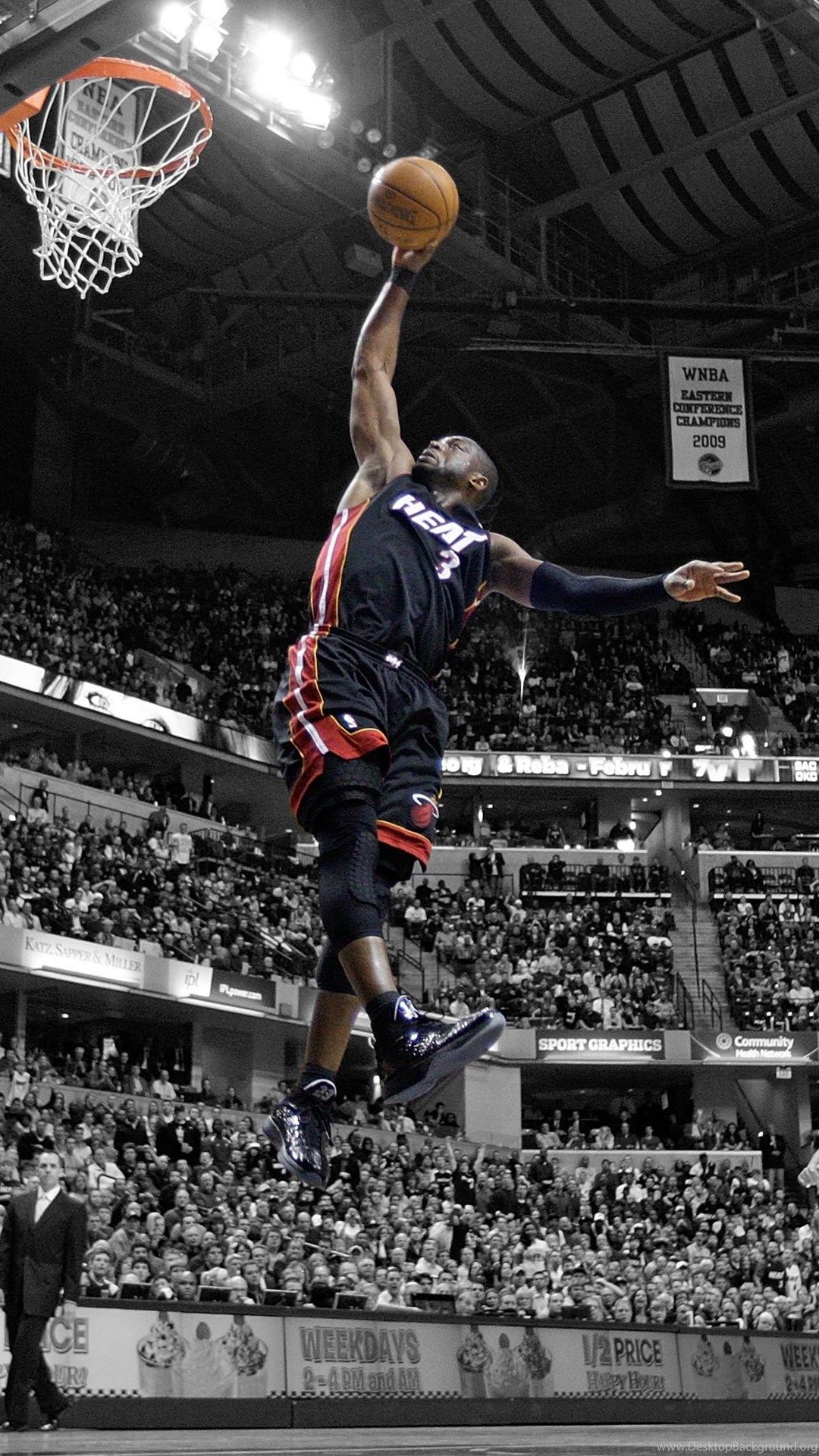 Dwyane Wade Miami Heat Dunk NBA Wallpaper Desktop Background