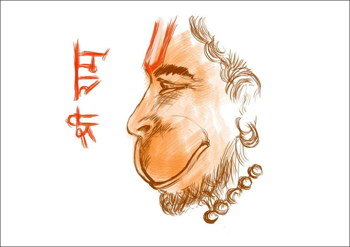 Lord hanuman drawing | How to draw hanuman ji face step by step | Hanuman  जी का चित्र आसानीसे | By All About ArtFacebook
