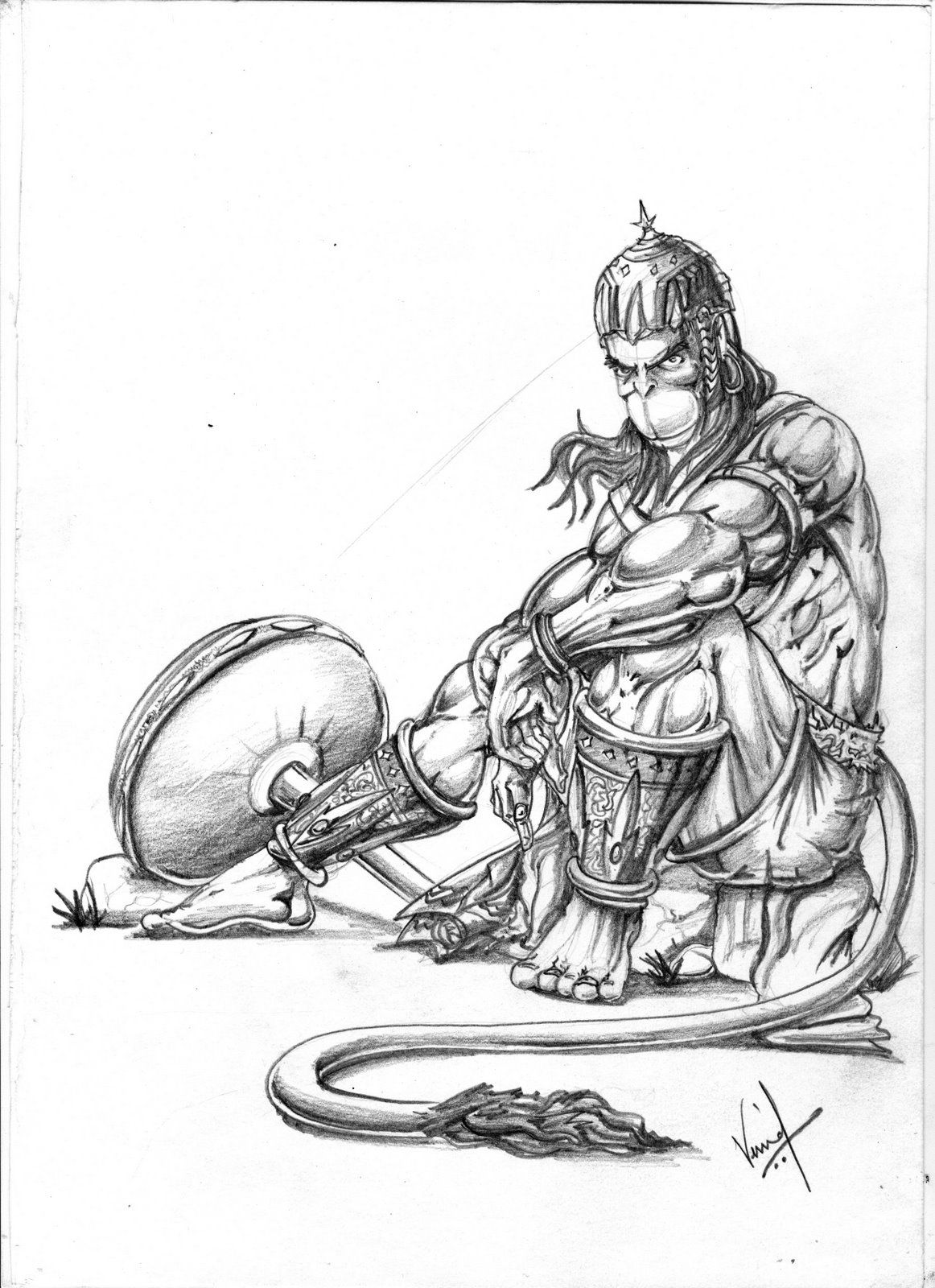 The Lord Hanuman Drawing by Abhishekjaiswal  Fine Art America