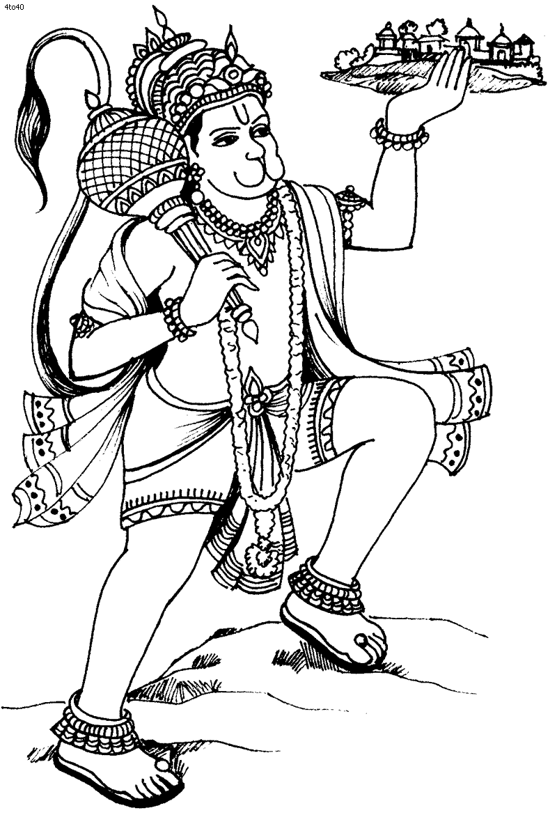Drawing of Lord Hanuman Outline Editable Illustration. Strength and  Powerful God Bhajarangi or Lord Shiva Stock Vector - Illustration of  creative, mythology: 222384643