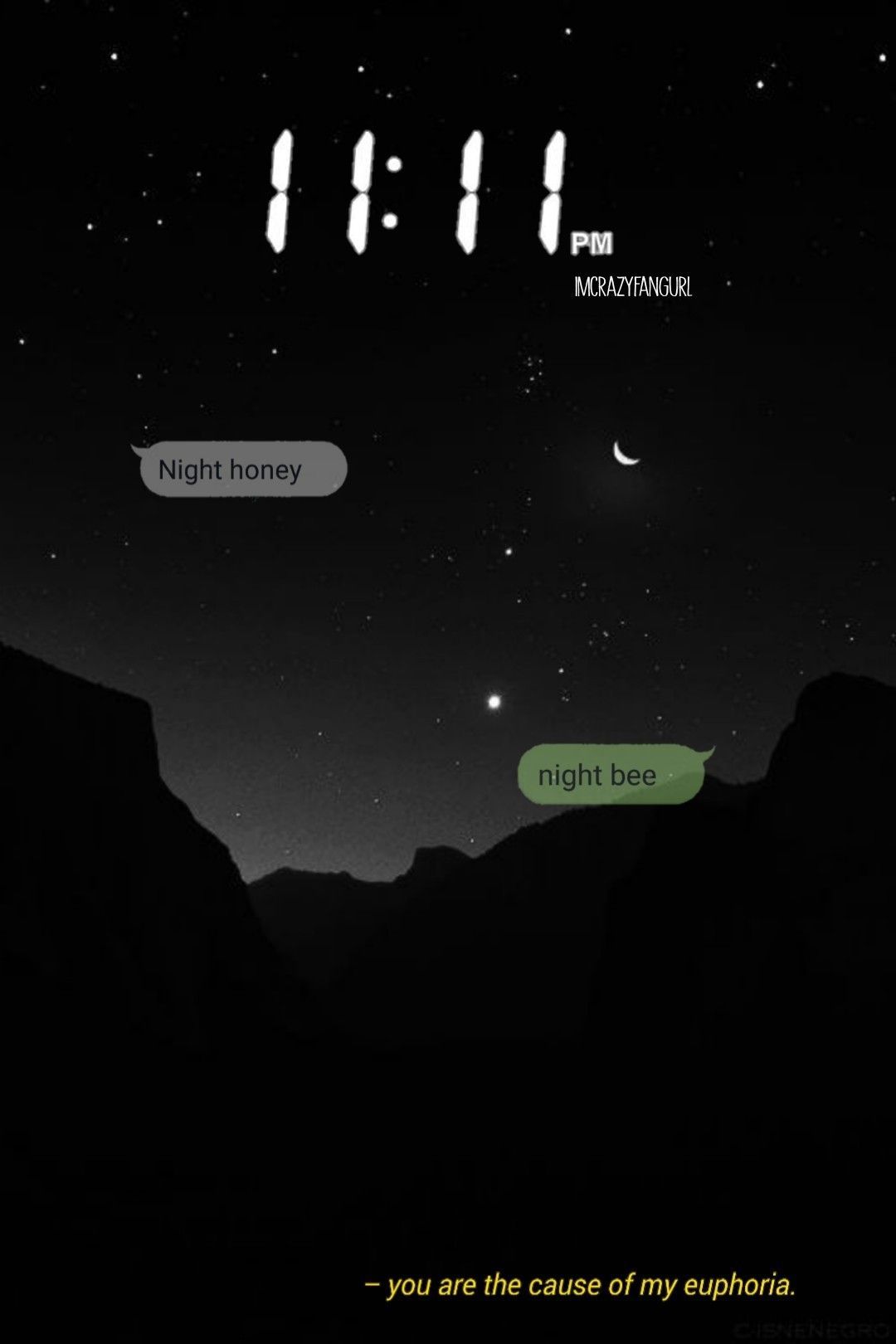 Night Sky Lockscreen. Message wallpaper, Snap quotes, Cute