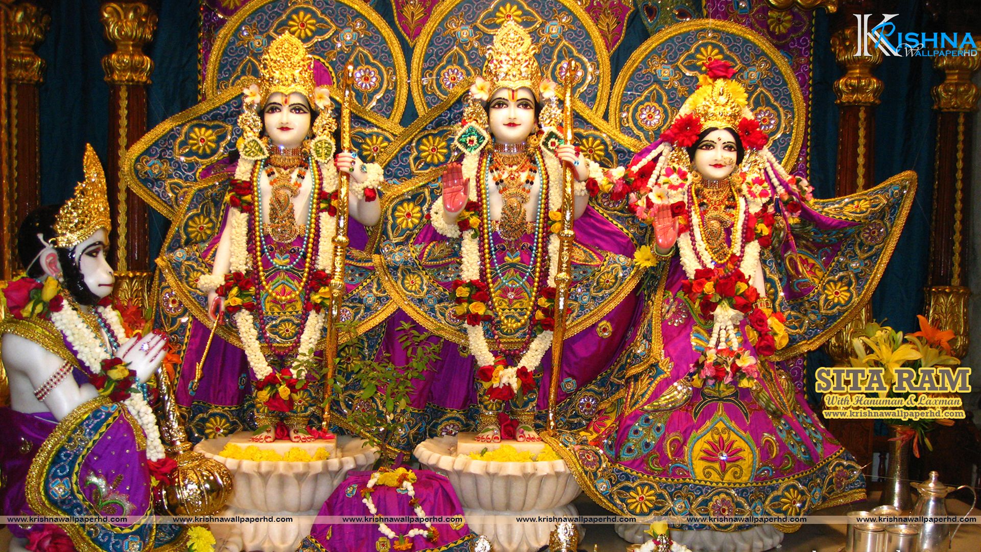 Free Download Ram Sita HD Wallpaper with Laxman and Hanuman