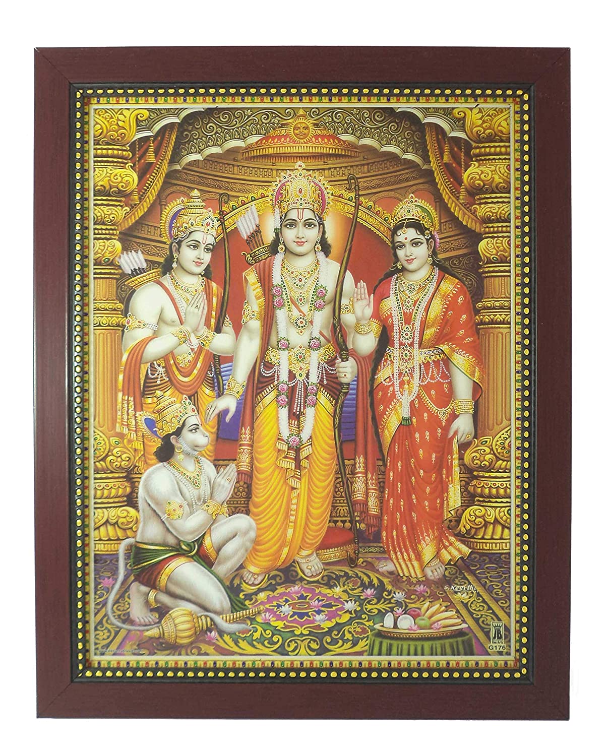 Buy Lord Ram Laxman Sita Hanuman Photo Frame 32.5 cm x 26.5 cm x