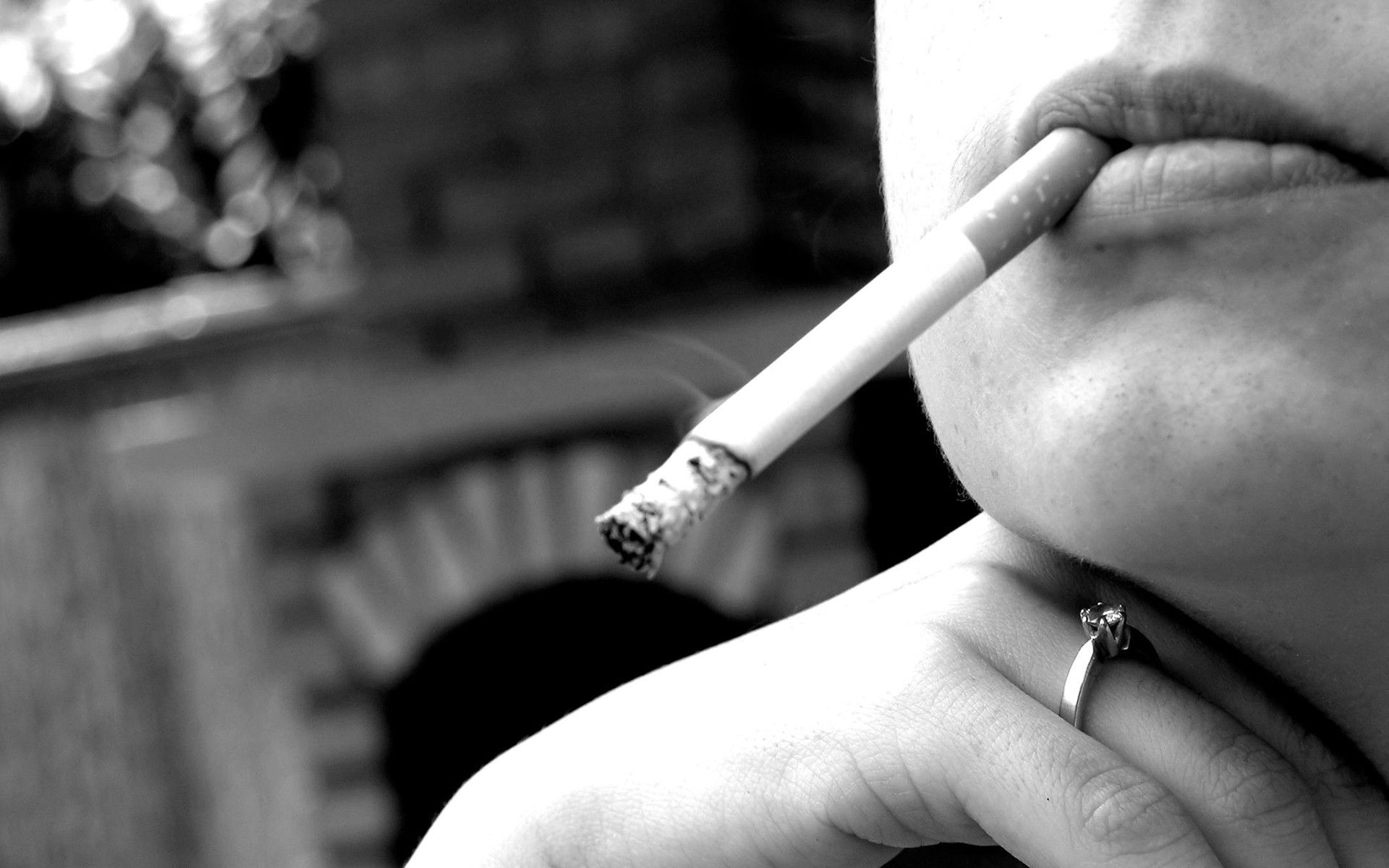 Girl smokes cigarette image desktop wallpaper