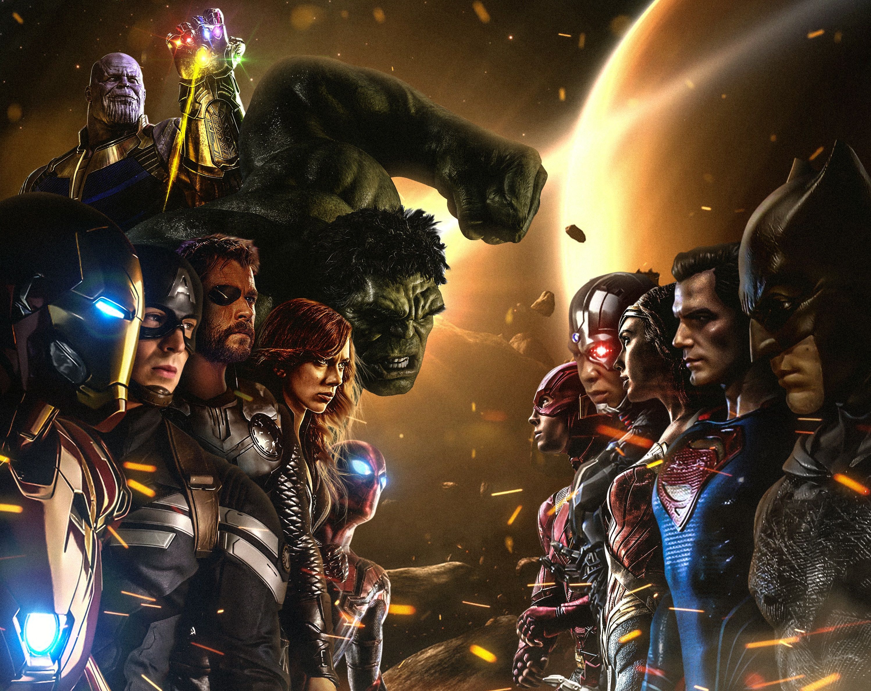 Natasha Romanoff, Spider Man, Hulk, Iron Man, Captain