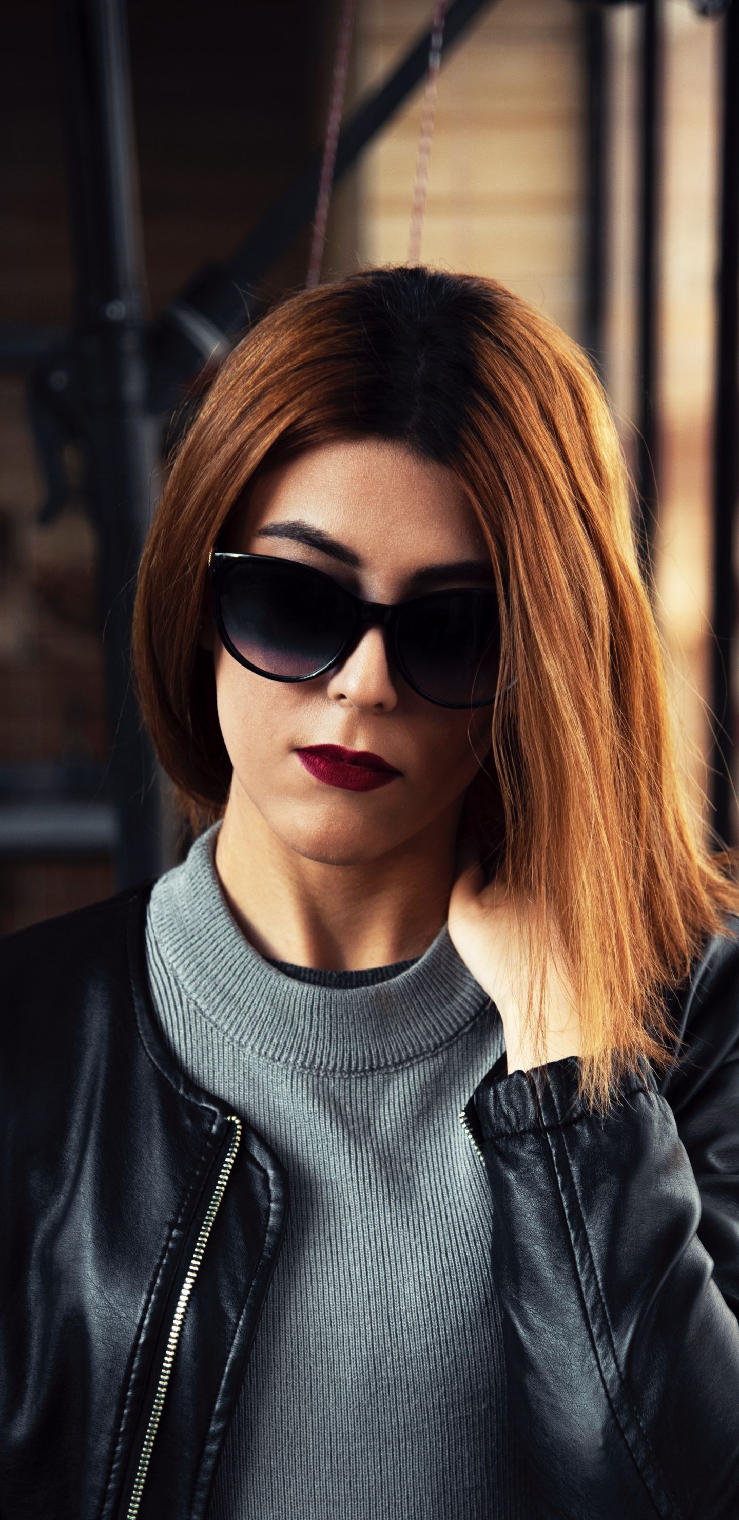 Woman, black sunglasses, blonde wallpaper in 2020