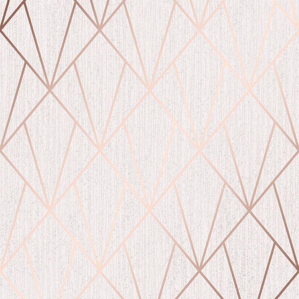 Muriva Indra Geometric Glitter Wallpaper Rose Gold from I Love Wallpaper UK